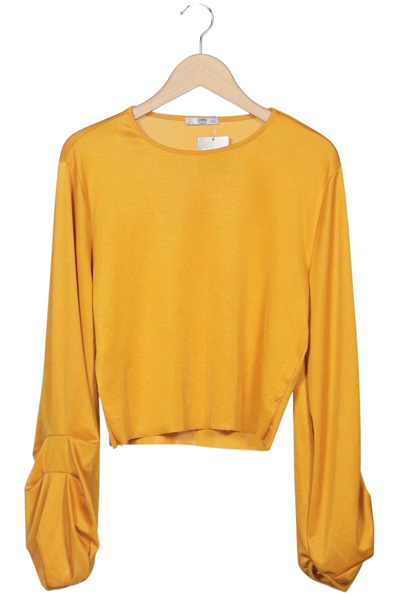 

Zara Damen Langarmshirt, gelb, Gr. 42