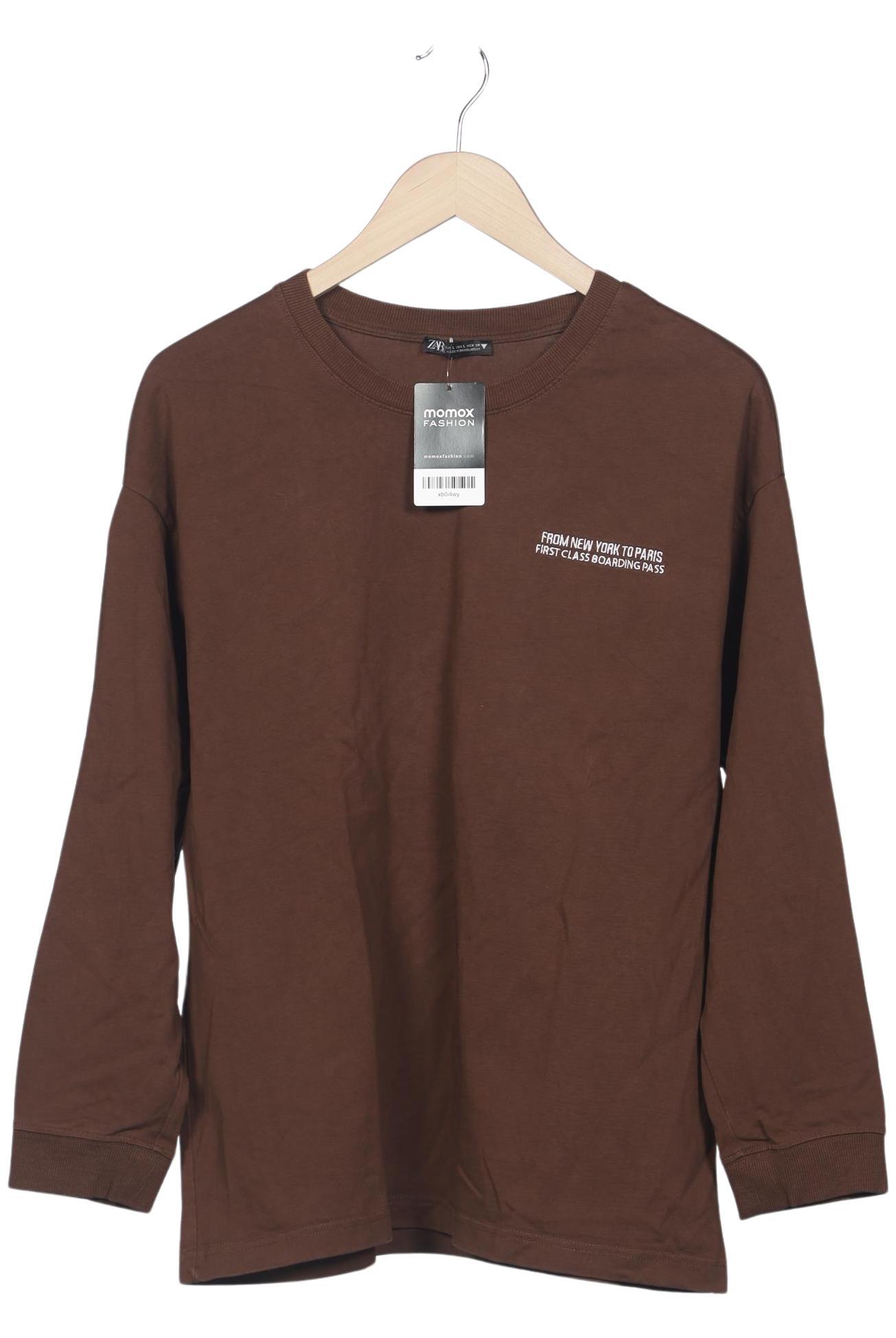 

Zara Damen Langarmshirt, braun, Gr. 42