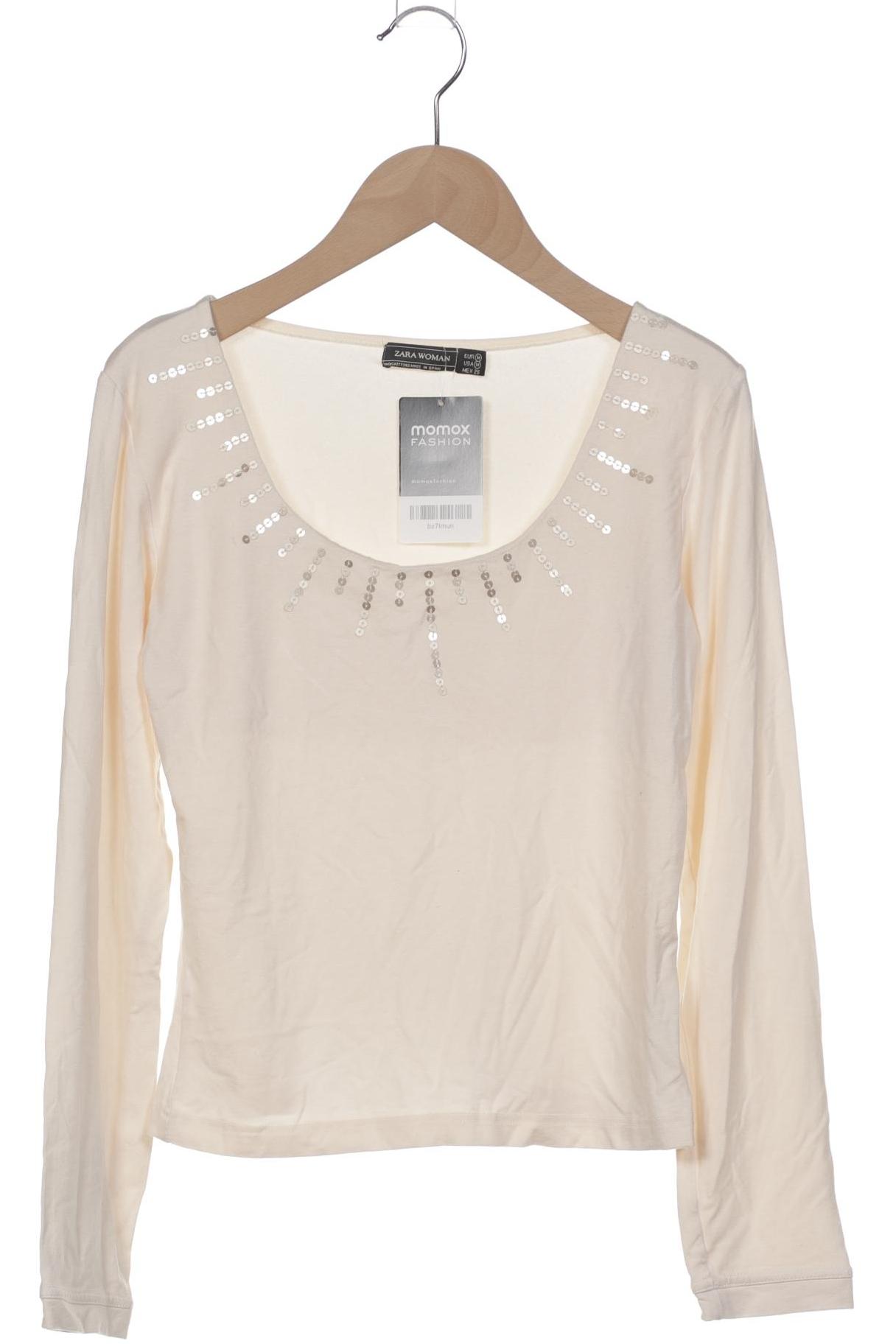 

Zara Damen Langarmshirt, cremeweiß, Gr. 38