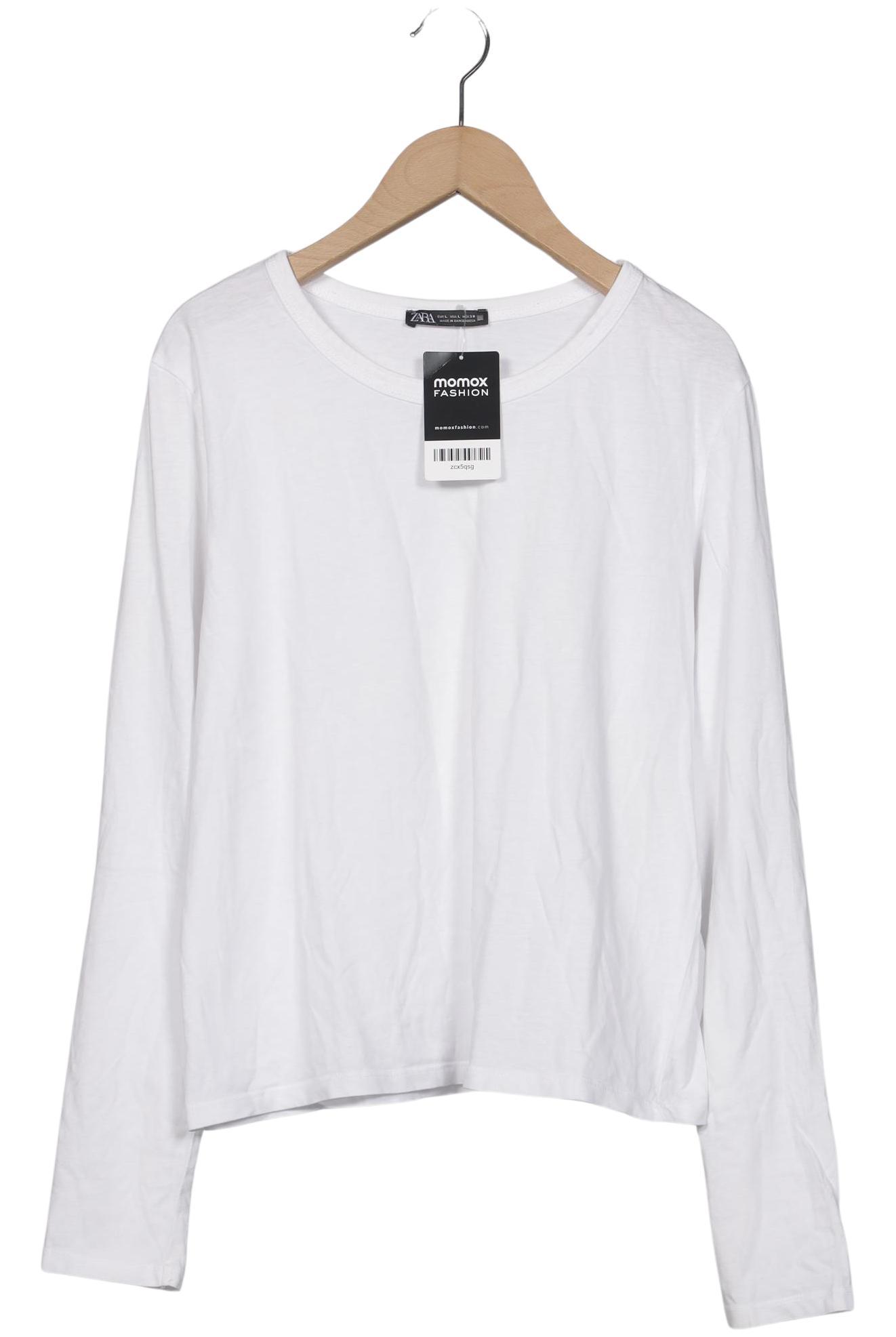 

Zara Damen Langarmshirt, weiß, Gr. 42
