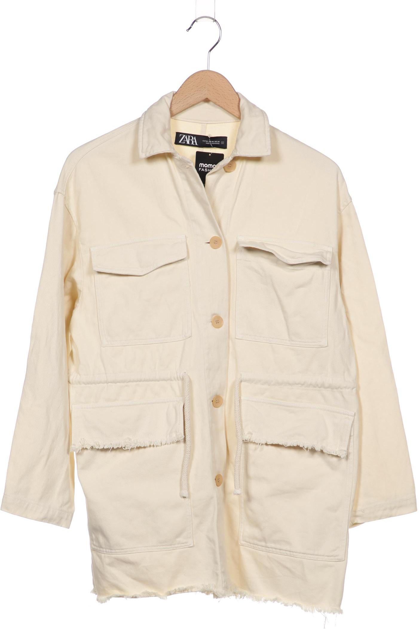 

ZARA Damen Mantel, cremeweiß