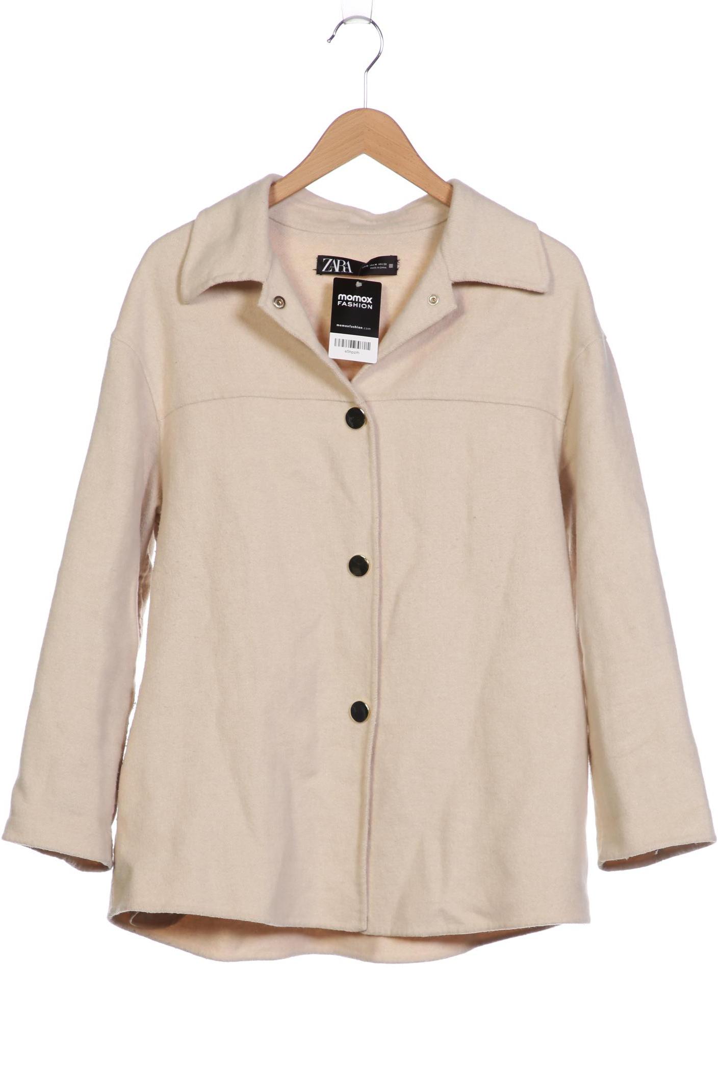 

ZARA Damen Mantel, cremeweiß