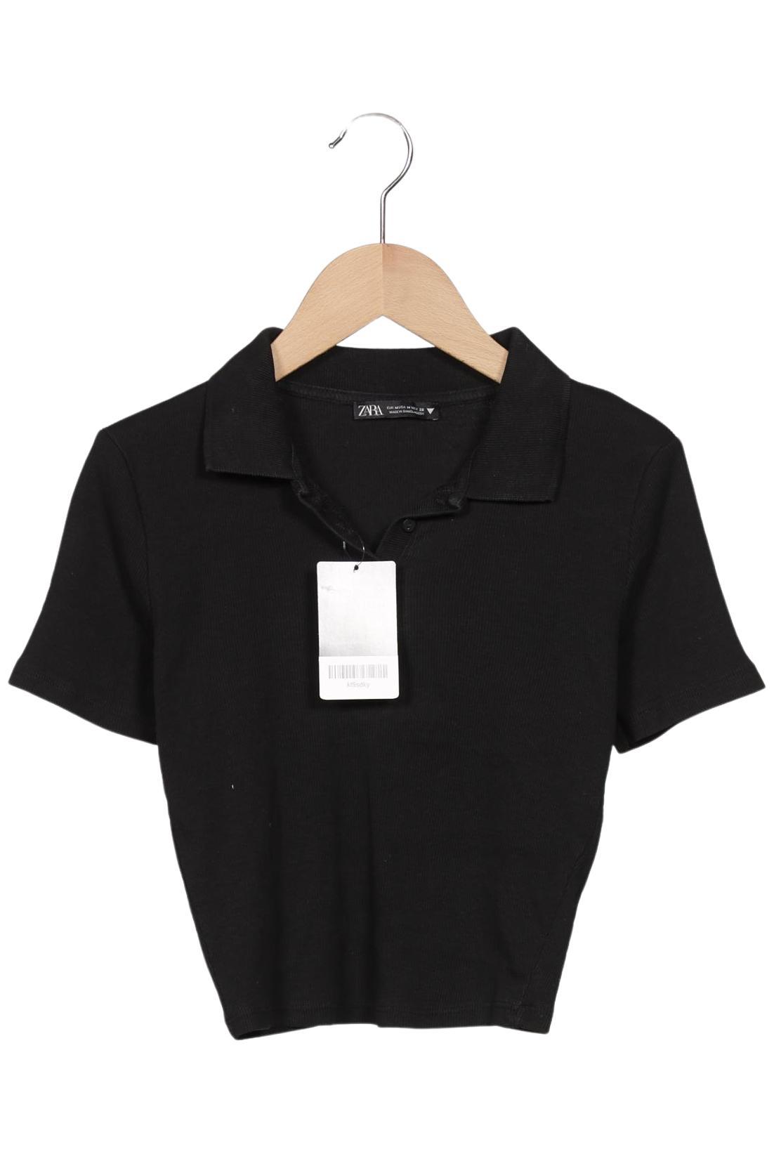

Zara Damen Poloshirt, schwarz, Gr. 38