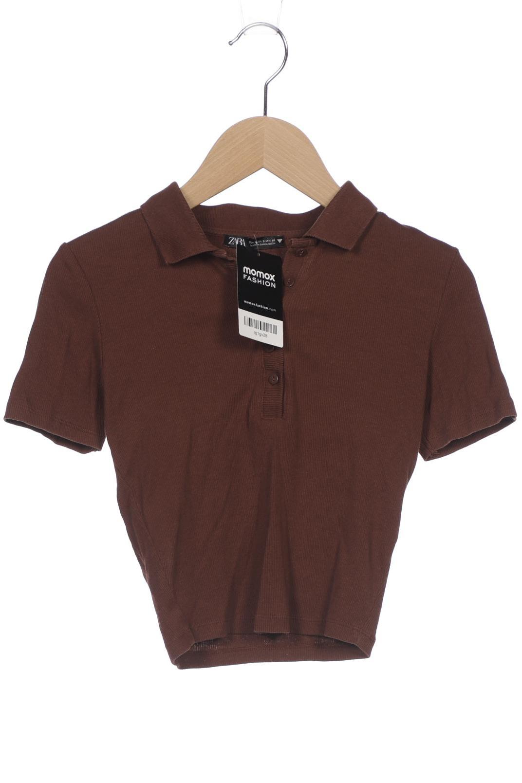

ZARA Damen Poloshirt, braun