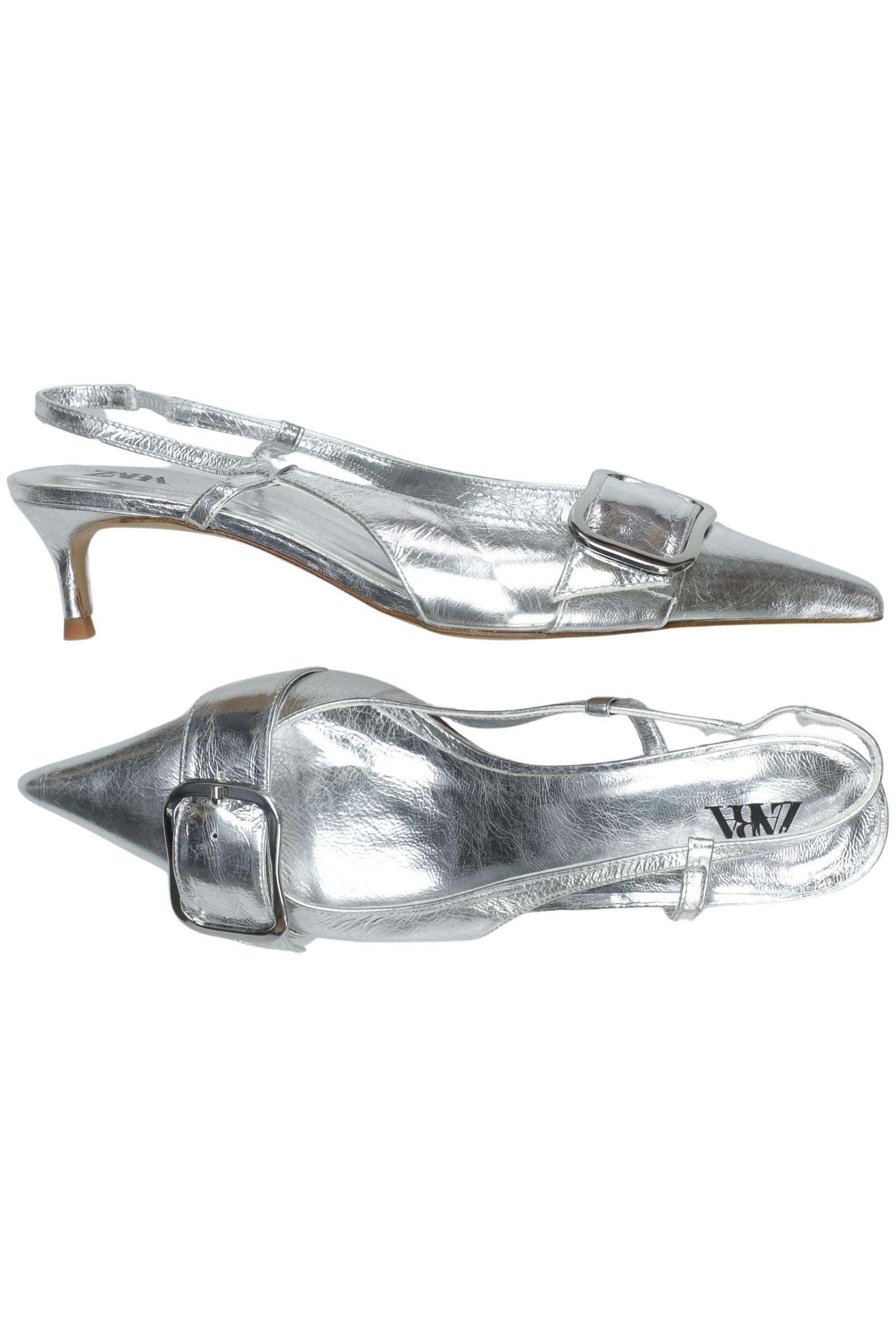 

Zara Damen Sandale, silber, Gr. 40