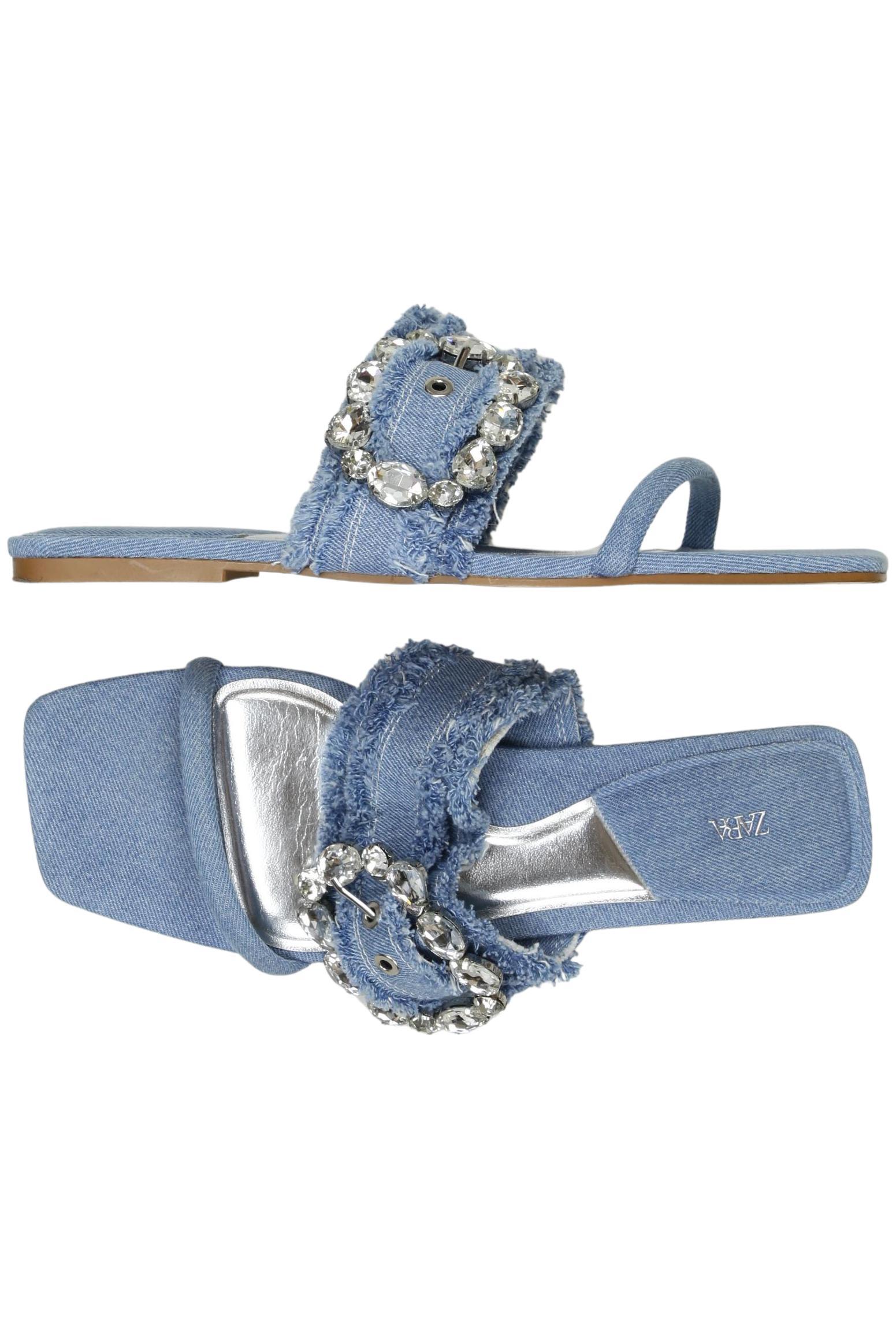 

Zara Damen Sandale, hellblau, Gr. 40