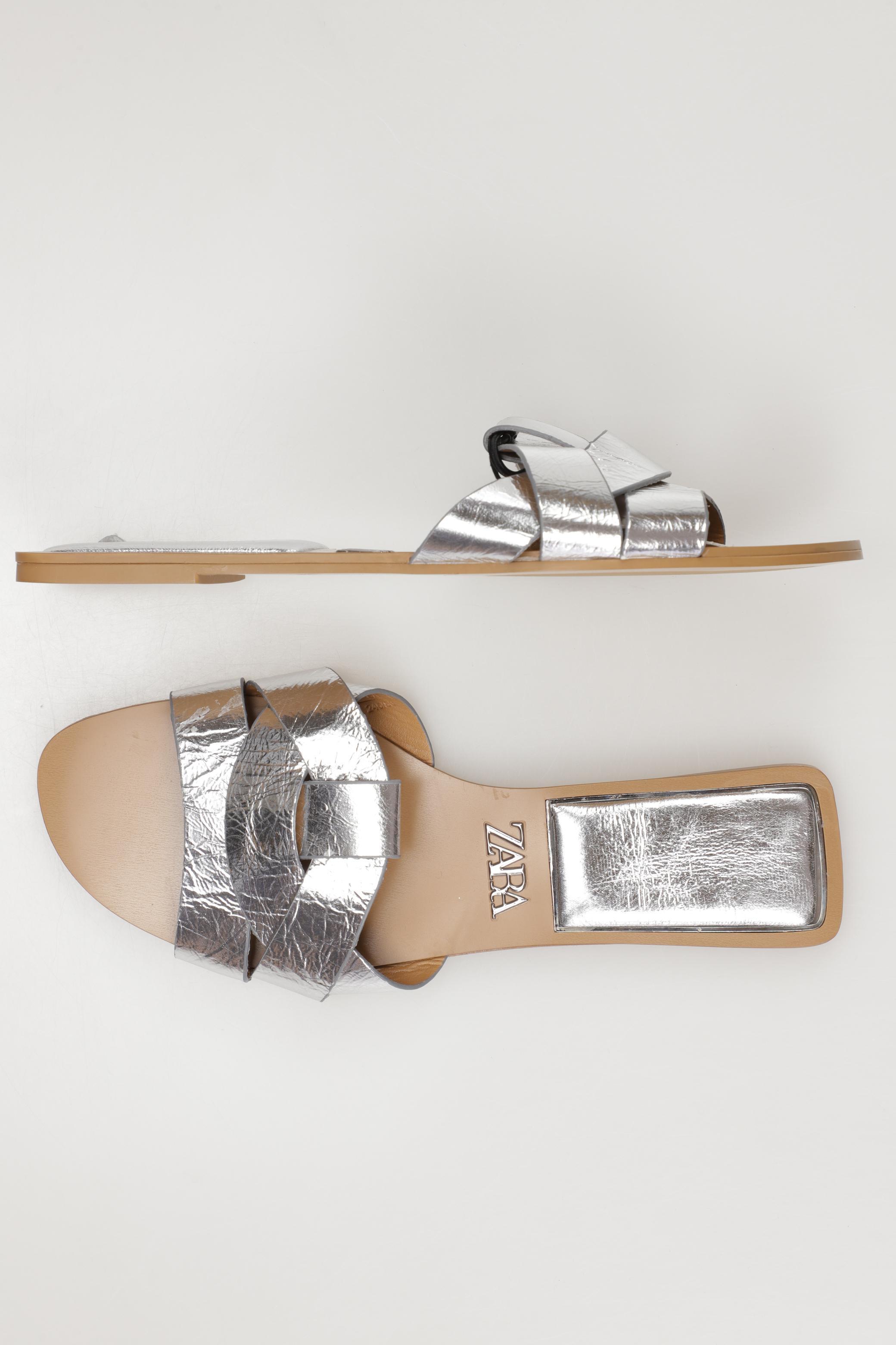 

Zara Damen Sandale, silber, Gr. 38