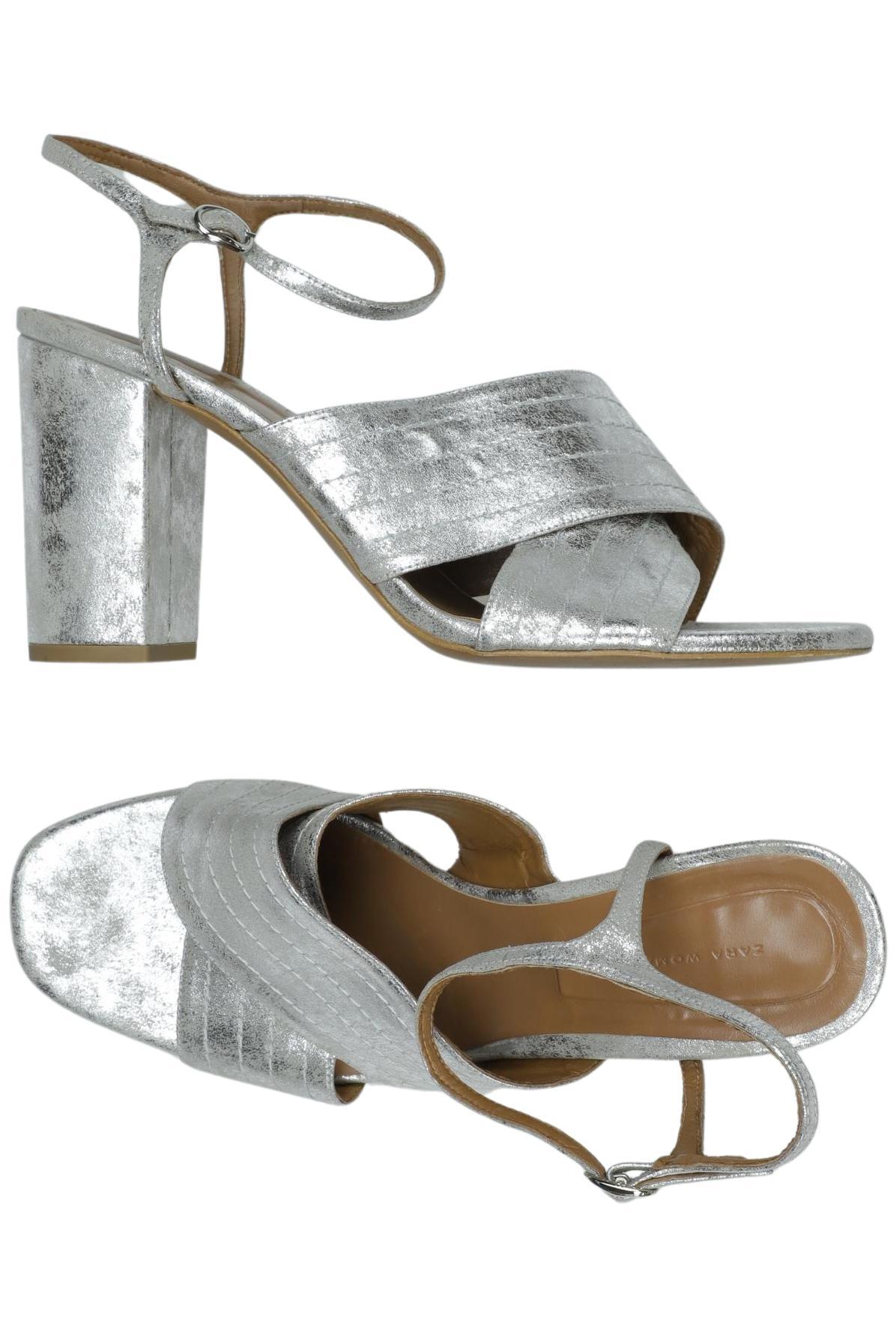 

Zara Damen Sandale, silber, Gr. 41