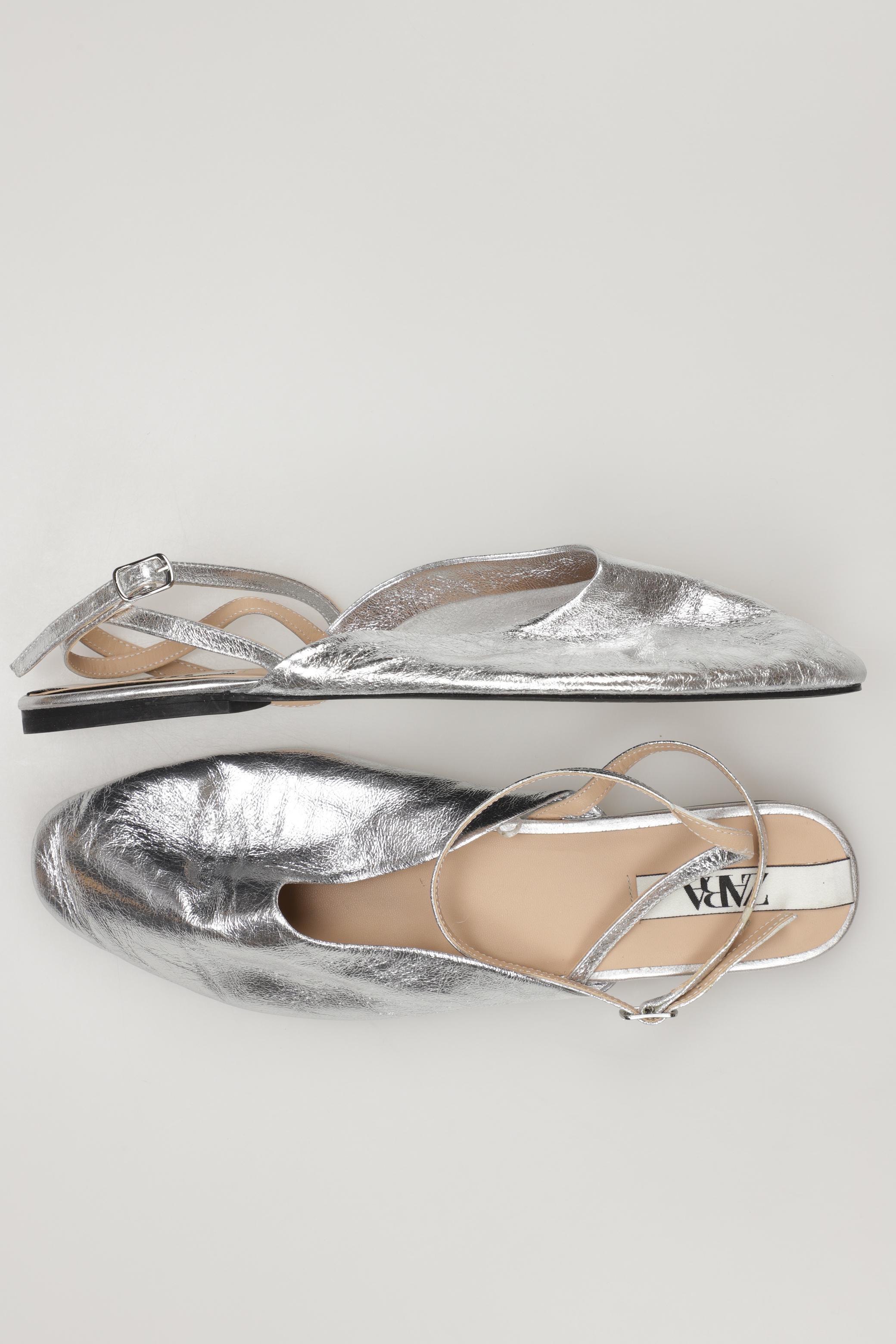 

Zara Damen Sandale, silber, Gr. 42
