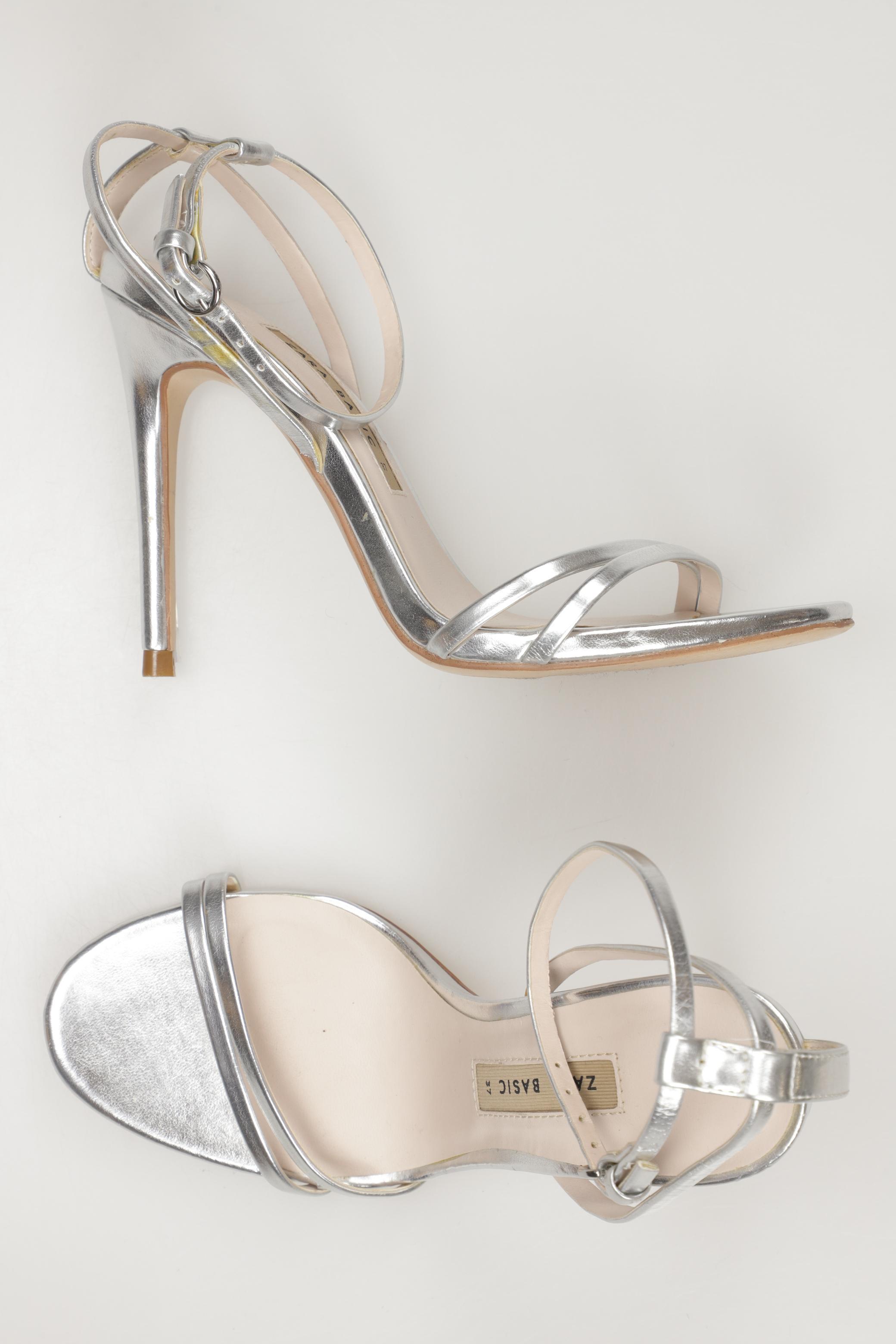 

Zara Damen Sandale, silber, Gr. 37