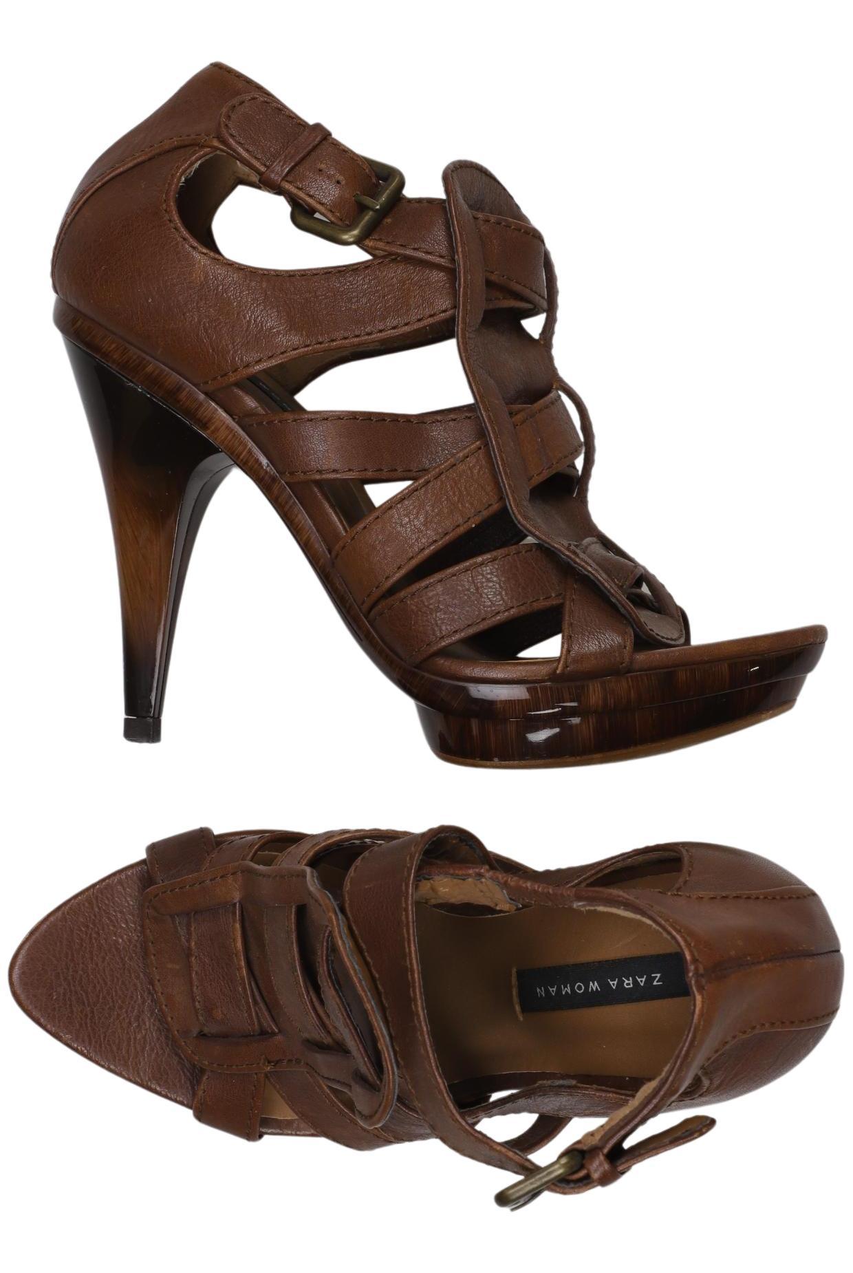 

Zara Damen Sandale, braun, Gr. 38