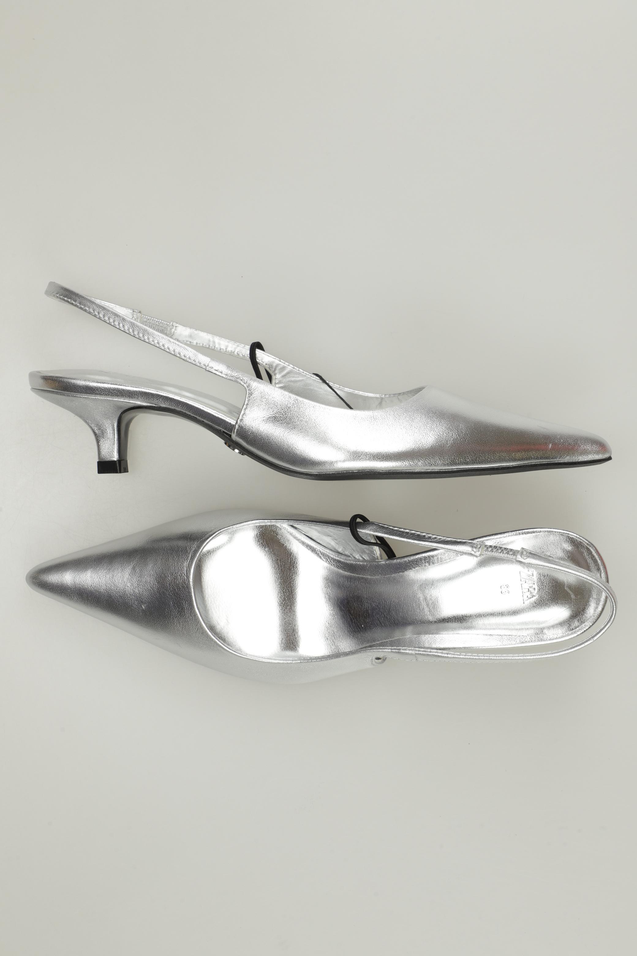 

Zara Damen Sandale, silber, Gr. 36