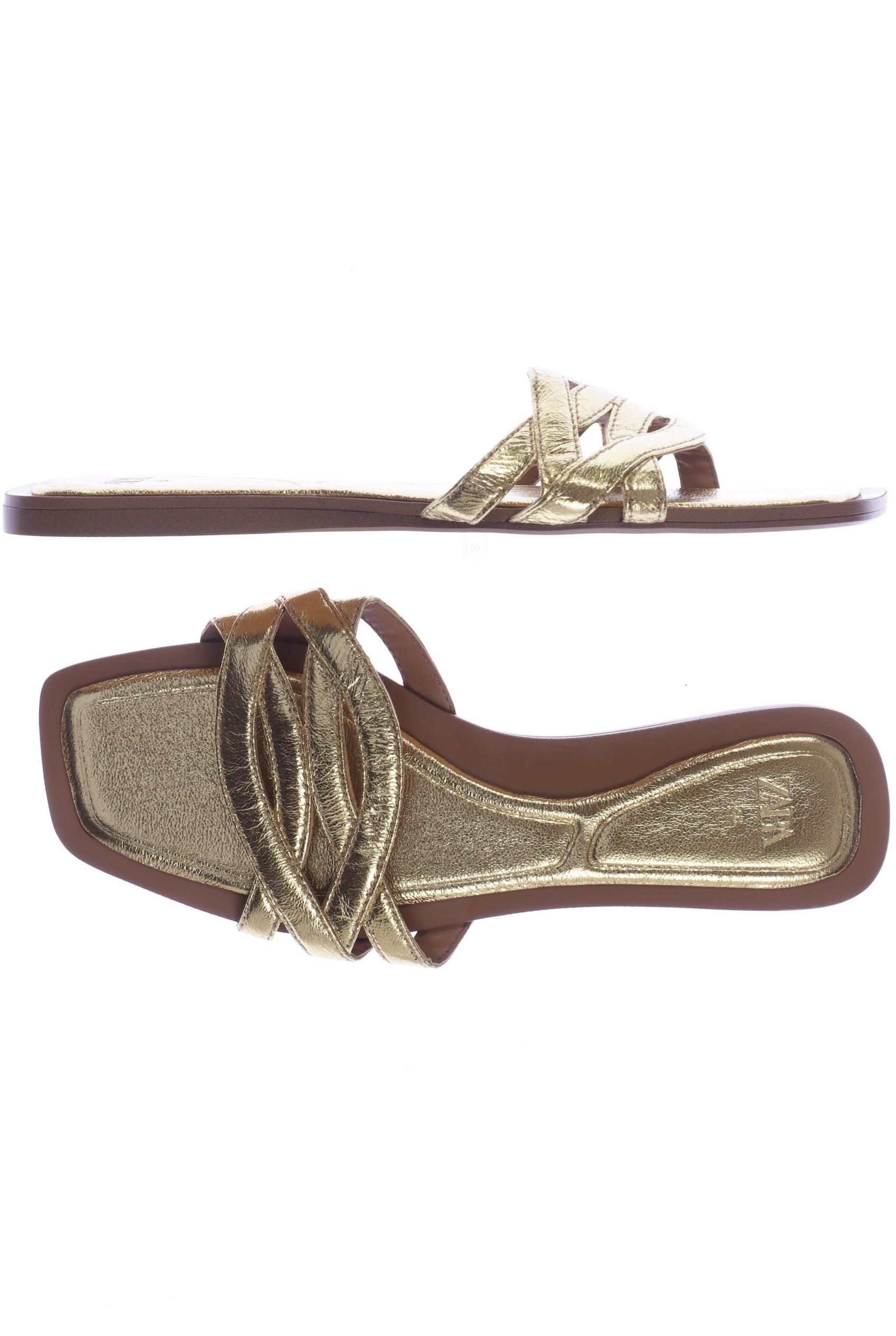 

ZARA Damen Sandale, gold