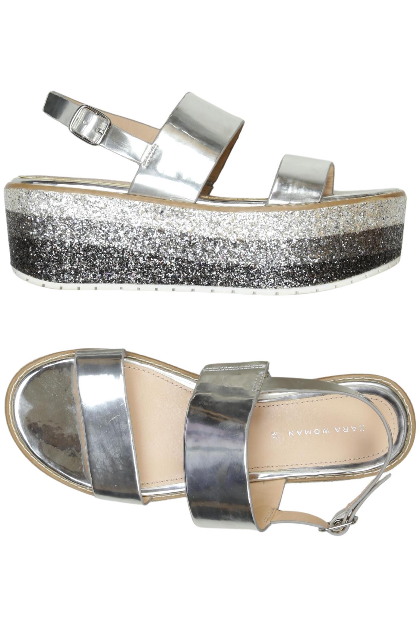 

Zara Damen Sandale, silber, Gr. 37
