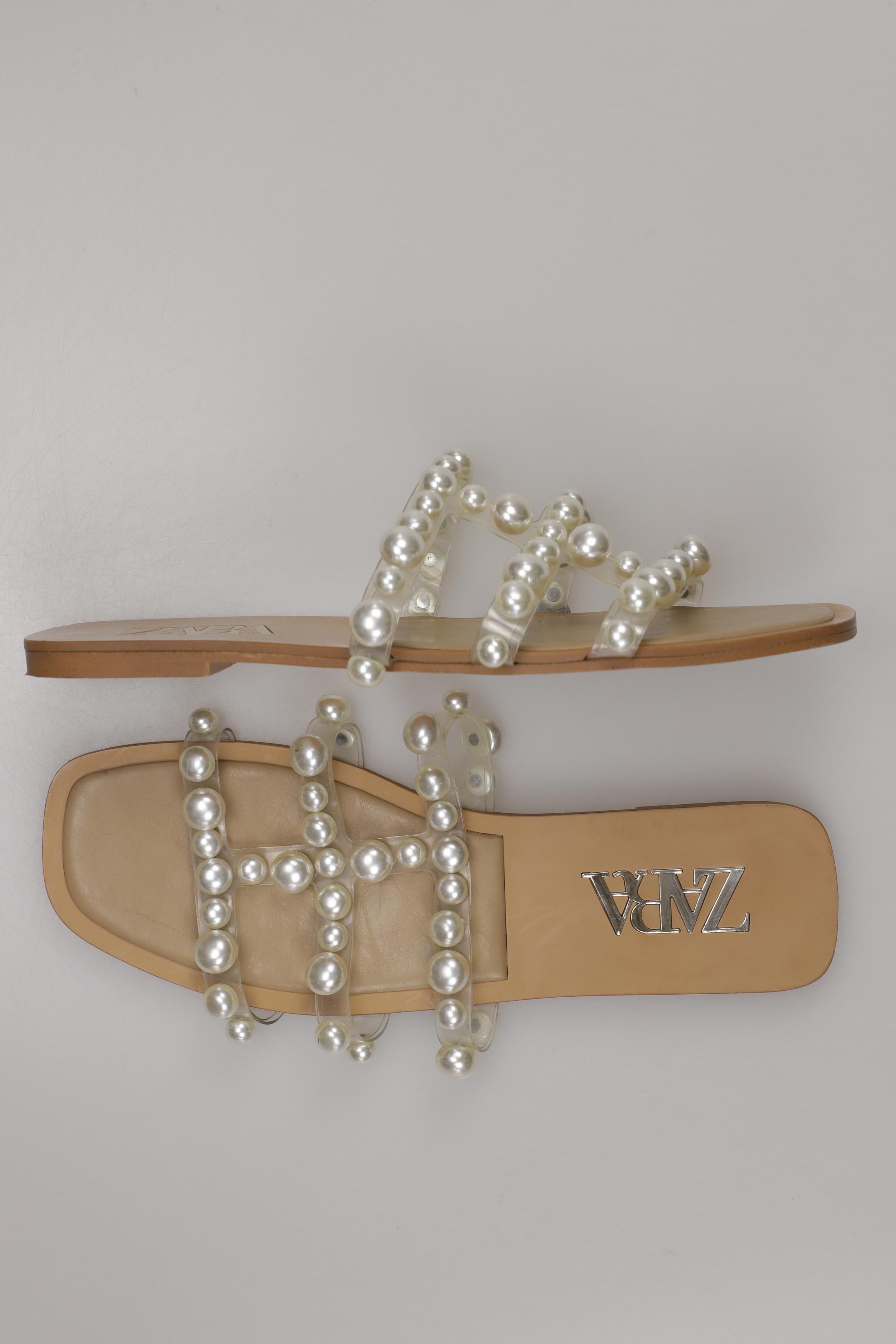 

Zara Damen Sandale, cremeweiß, Gr. 39