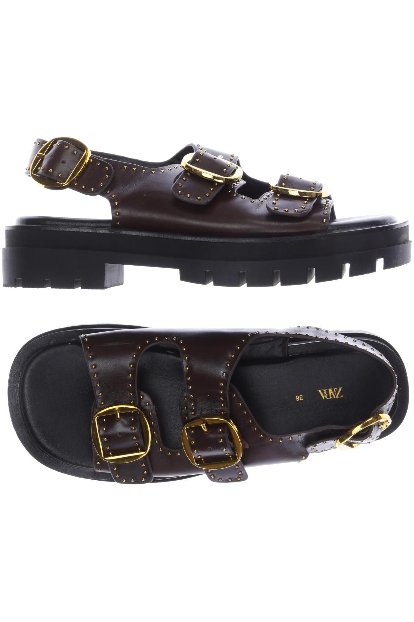 

Zara Damen Sandale, braun, Gr. 36