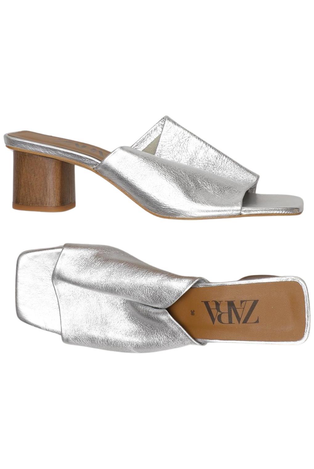 

Zara Damen Sandale, silber, Gr. 38