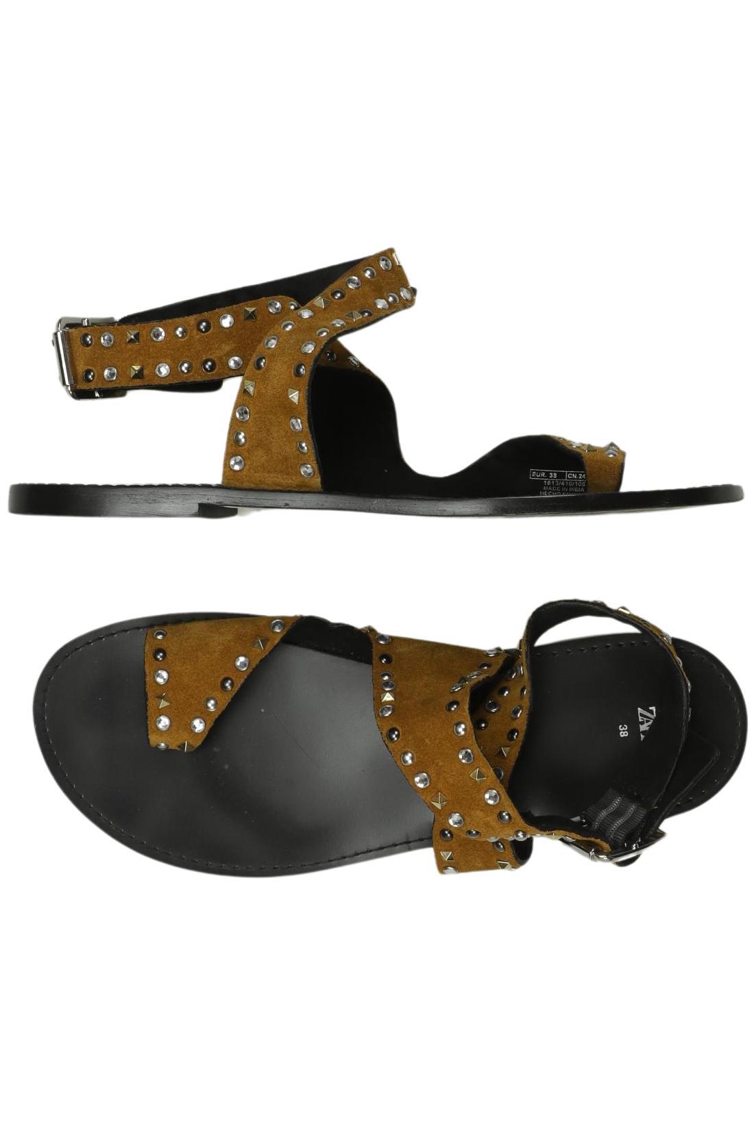 

Zara Damen Sandale, braun, Gr. 38