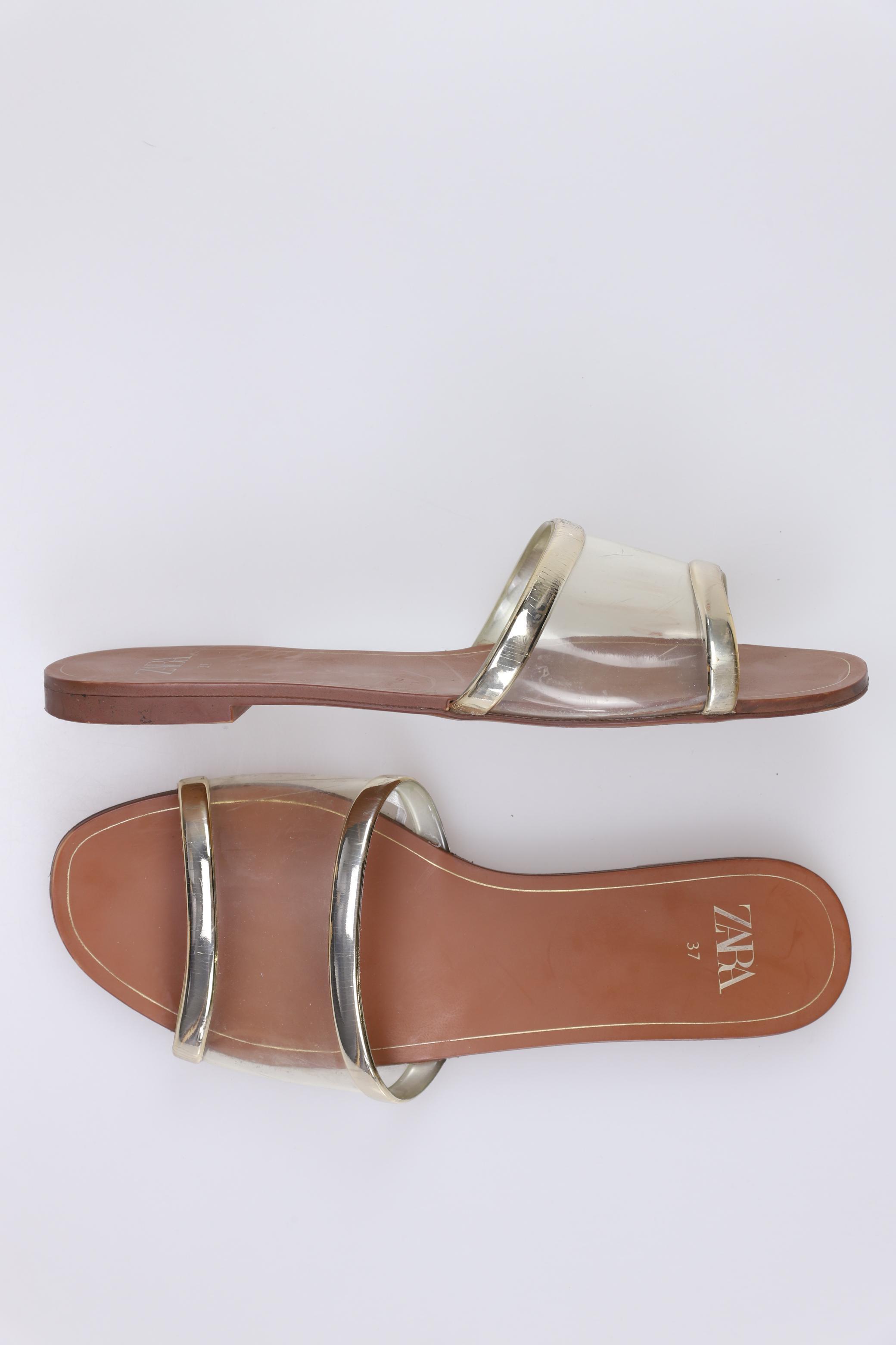 

ZARA Damen Sandale, gold