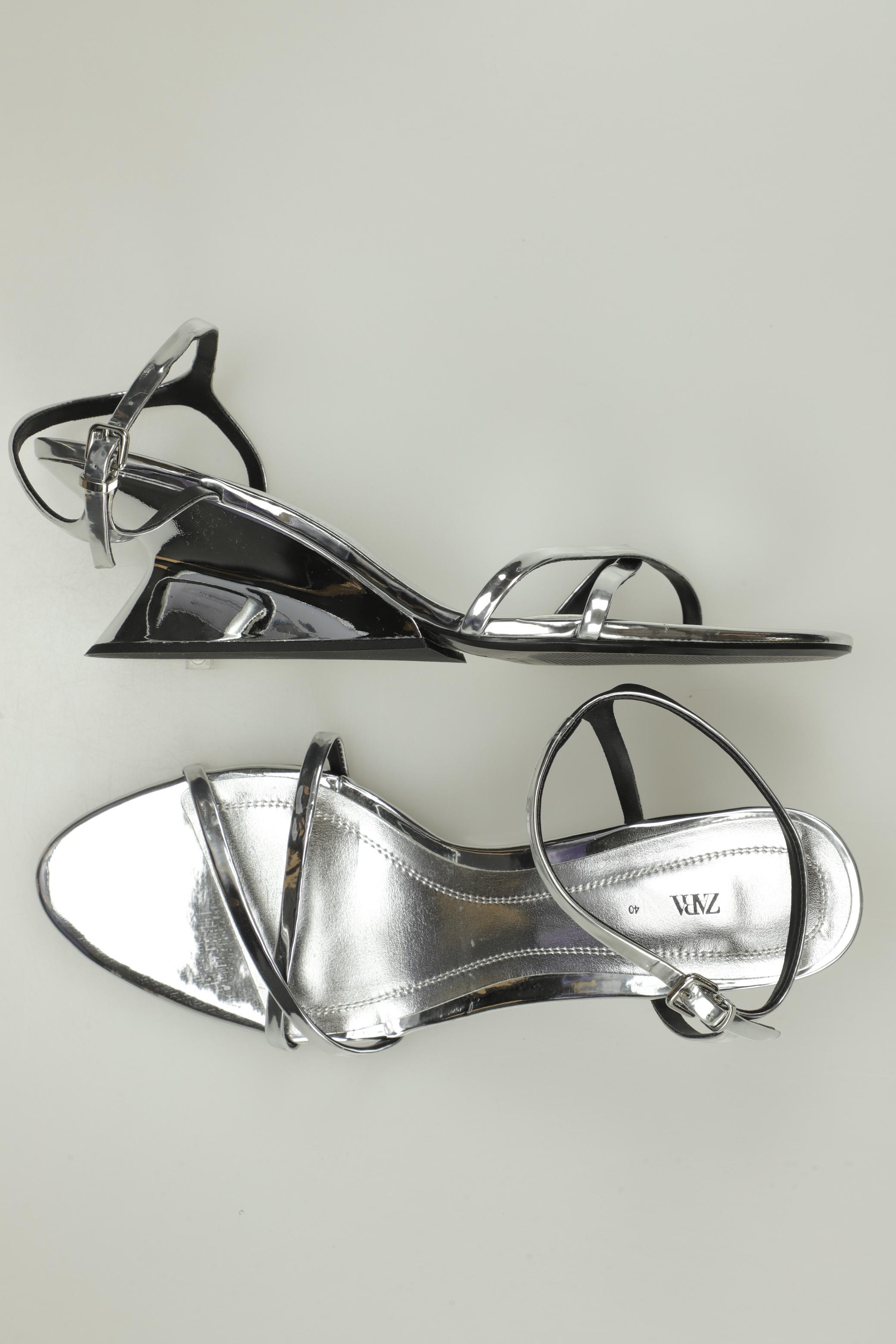 

Zara Damen Sandale, silber, Gr. 40
