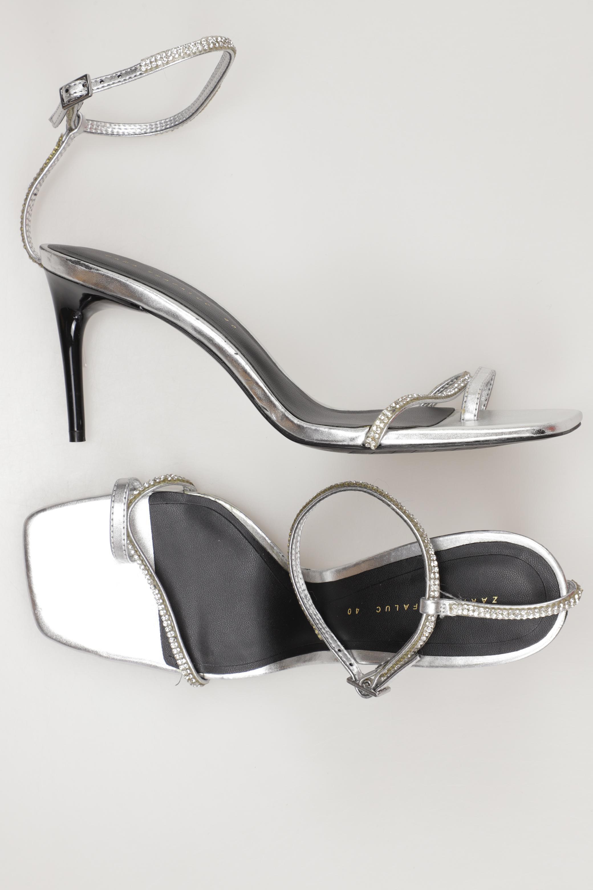

Zara Damen Sandale, silber, Gr. 40