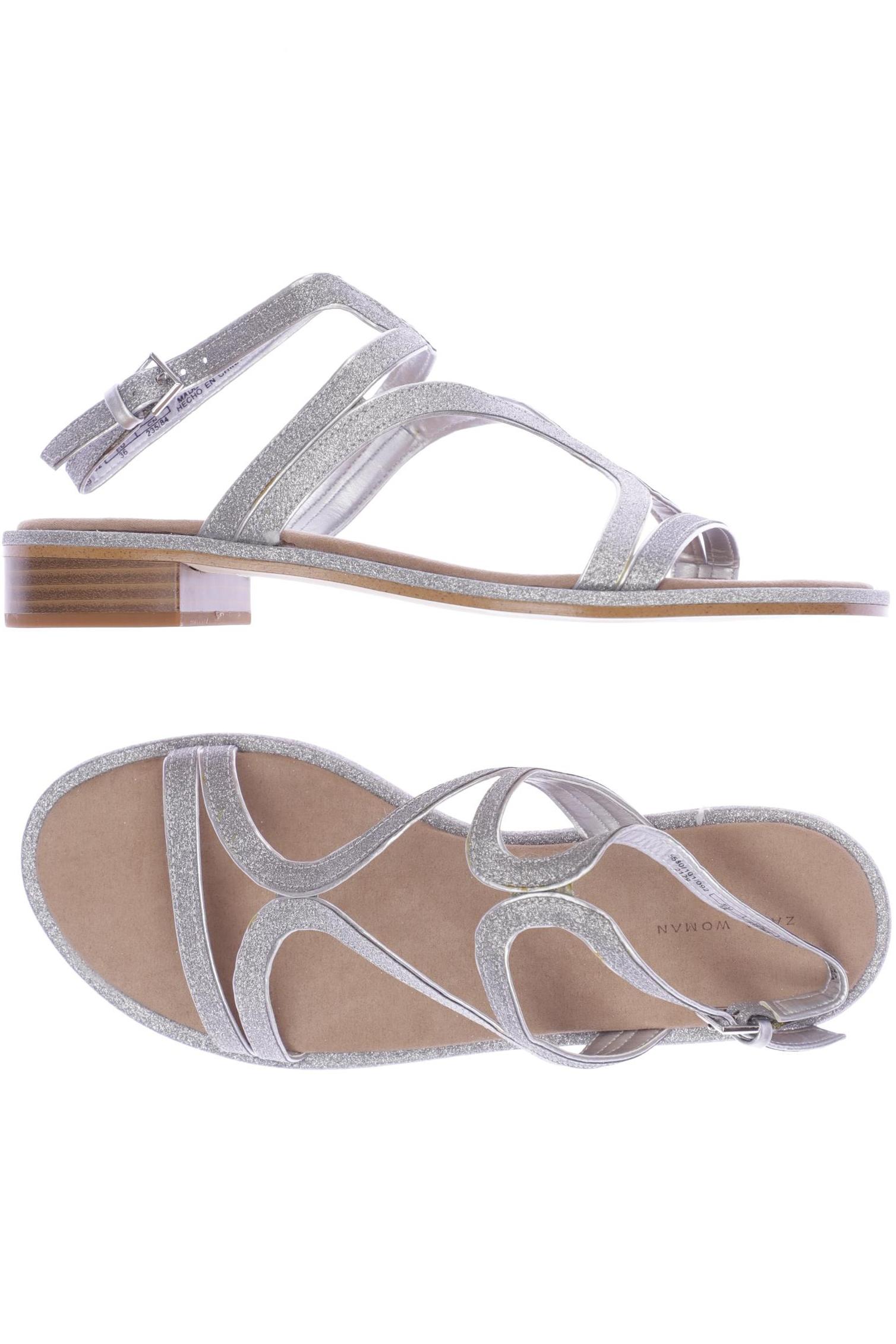 

Zara Damen Sandale, silber, Gr. 36