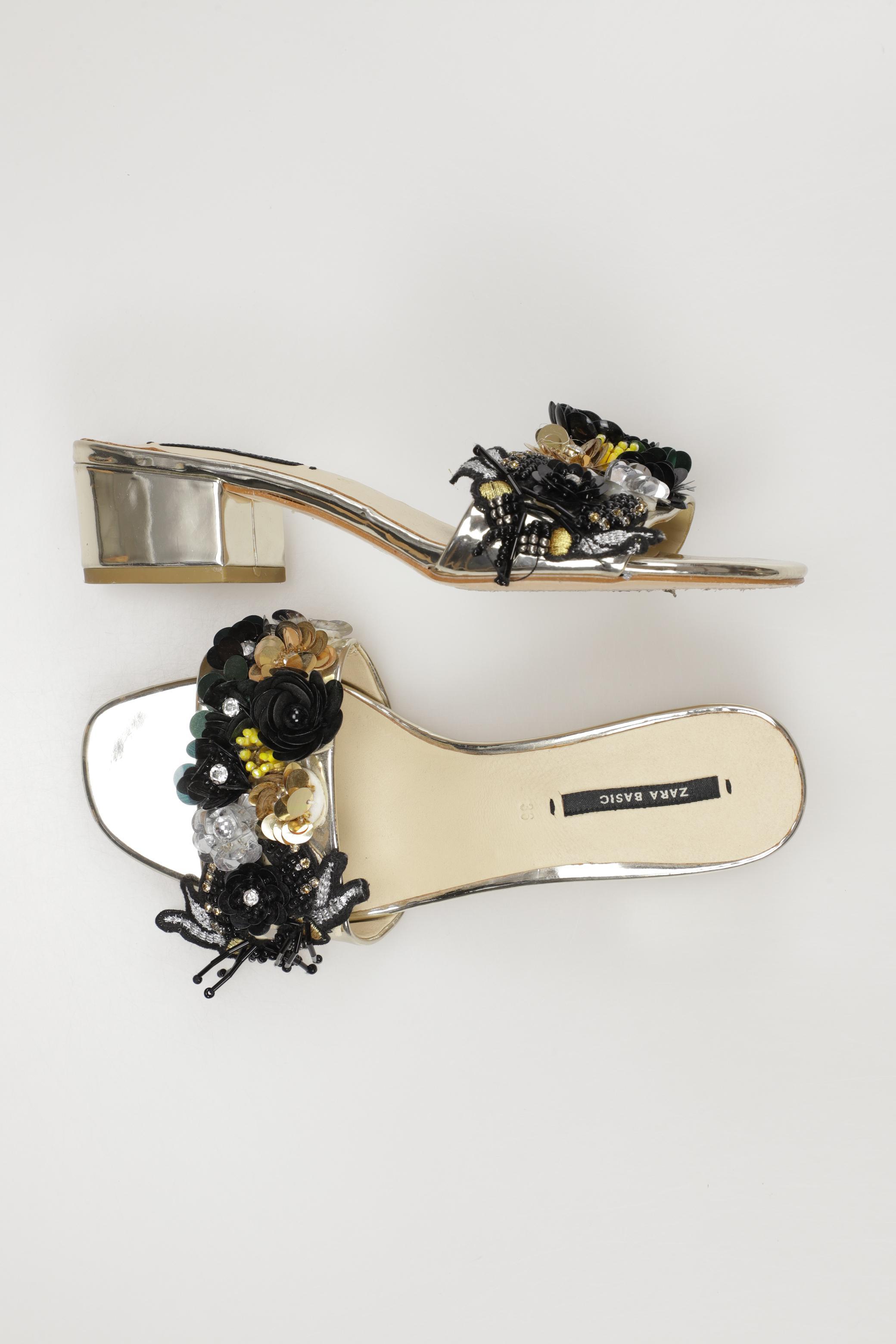 

Zara Damen Sandale, gold, Gr. 36