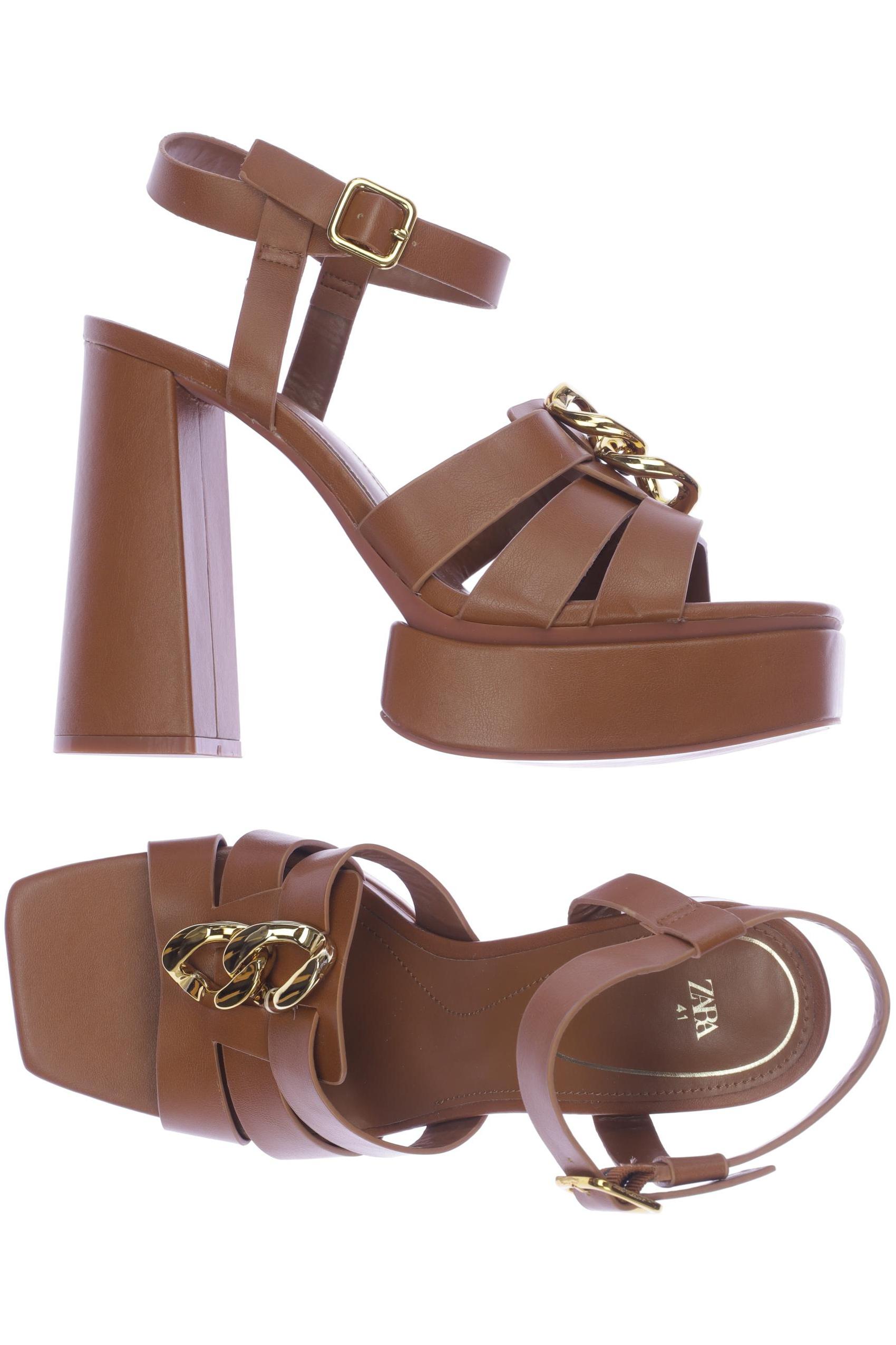 

Zara Damen Sandale, braun, Gr. 41