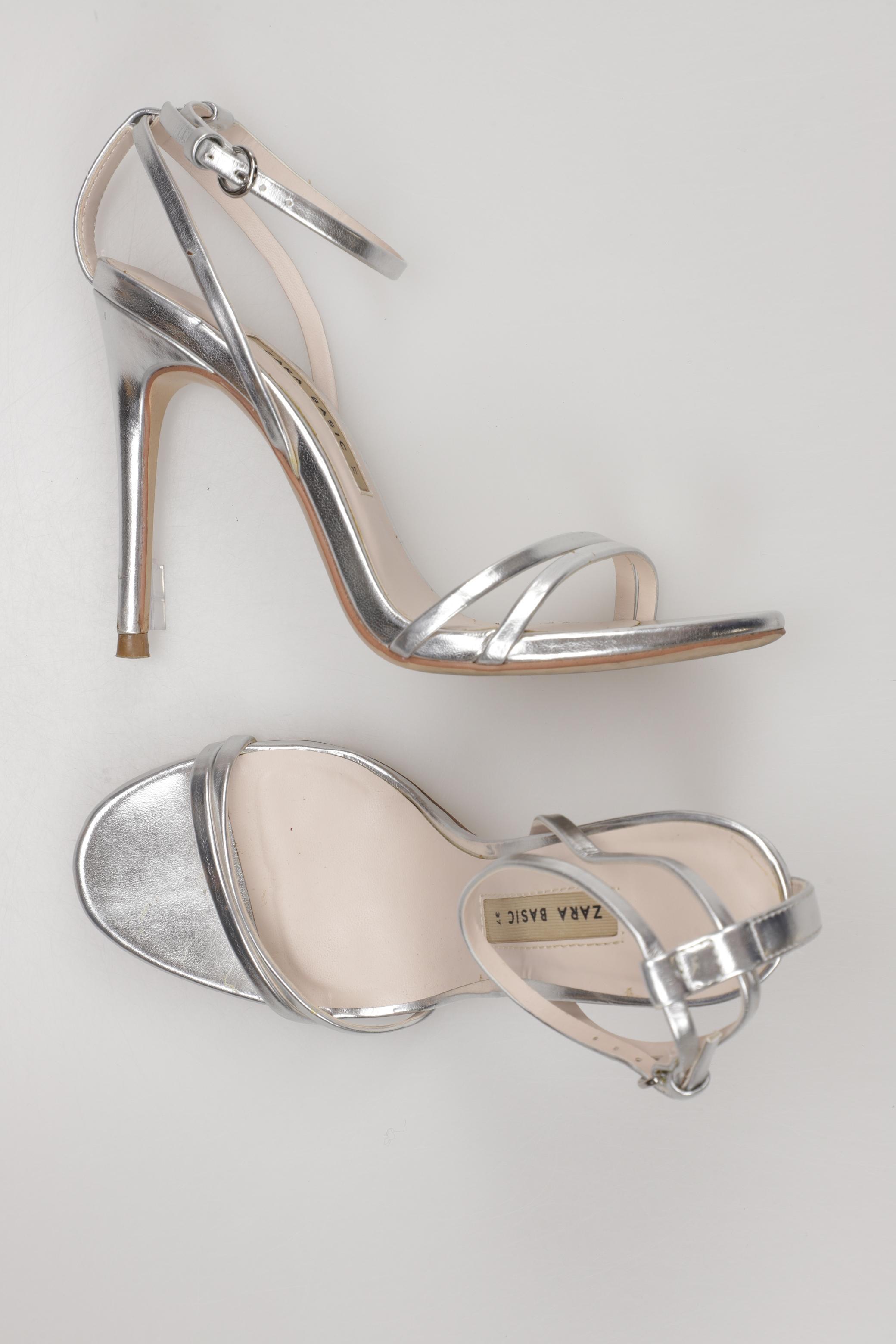 

Zara Damen Sandale, silber, Gr. 37