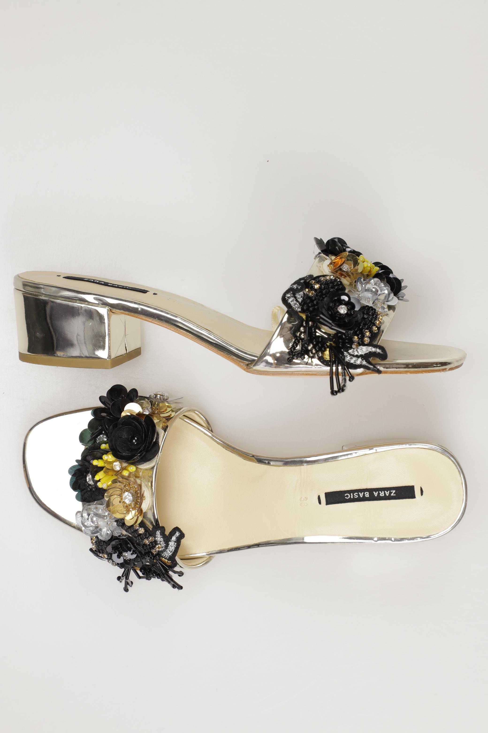 

Zara Damen Sandale, silber, Gr. 38