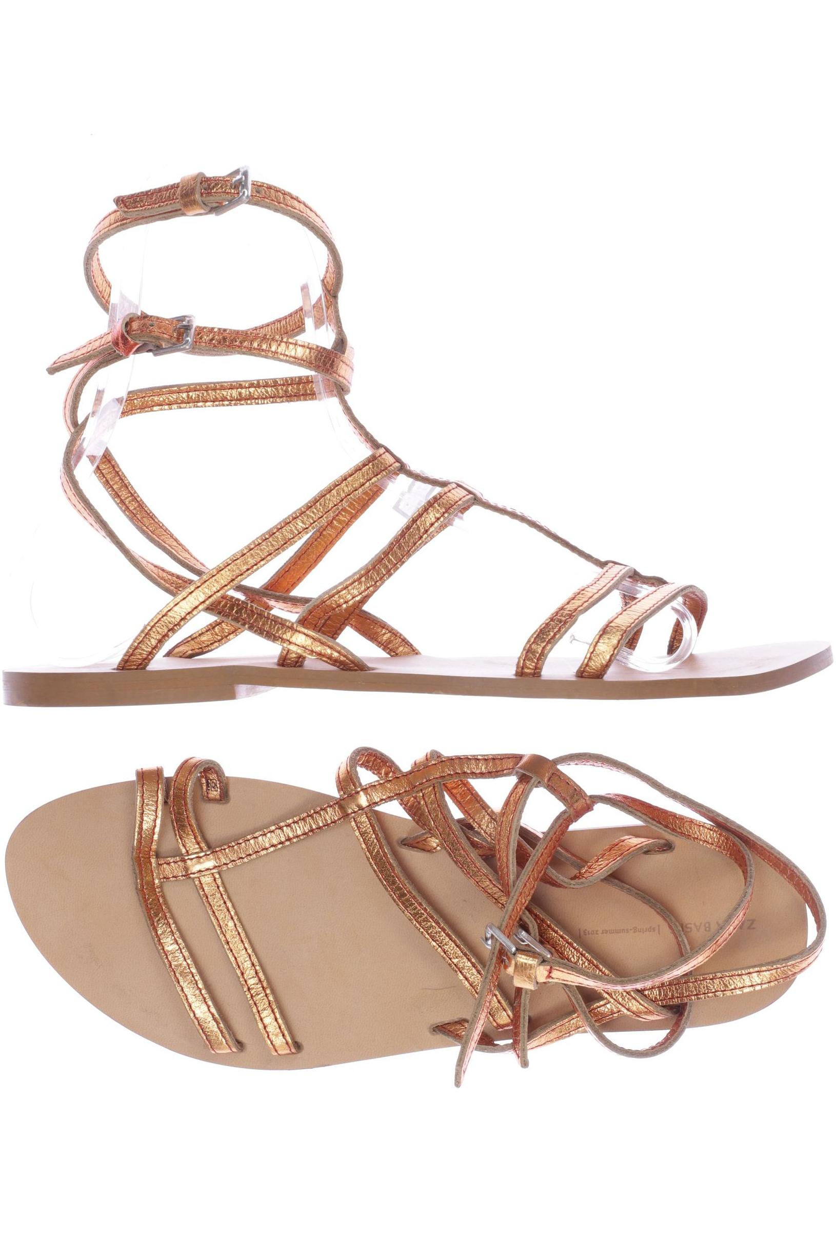 

ZARA Damen Sandale, gold