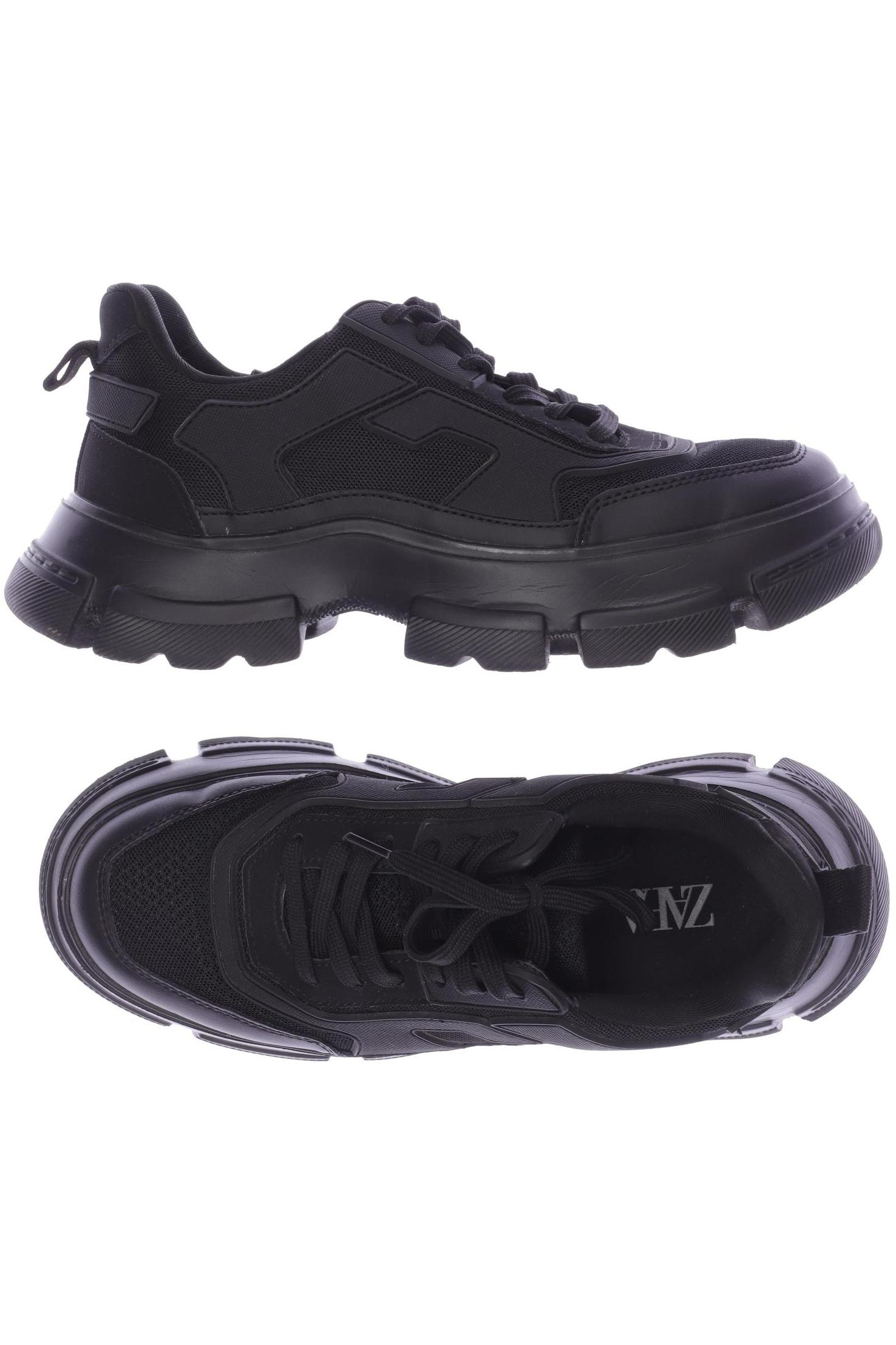 

ZARA Damen Sneakers, schwarz