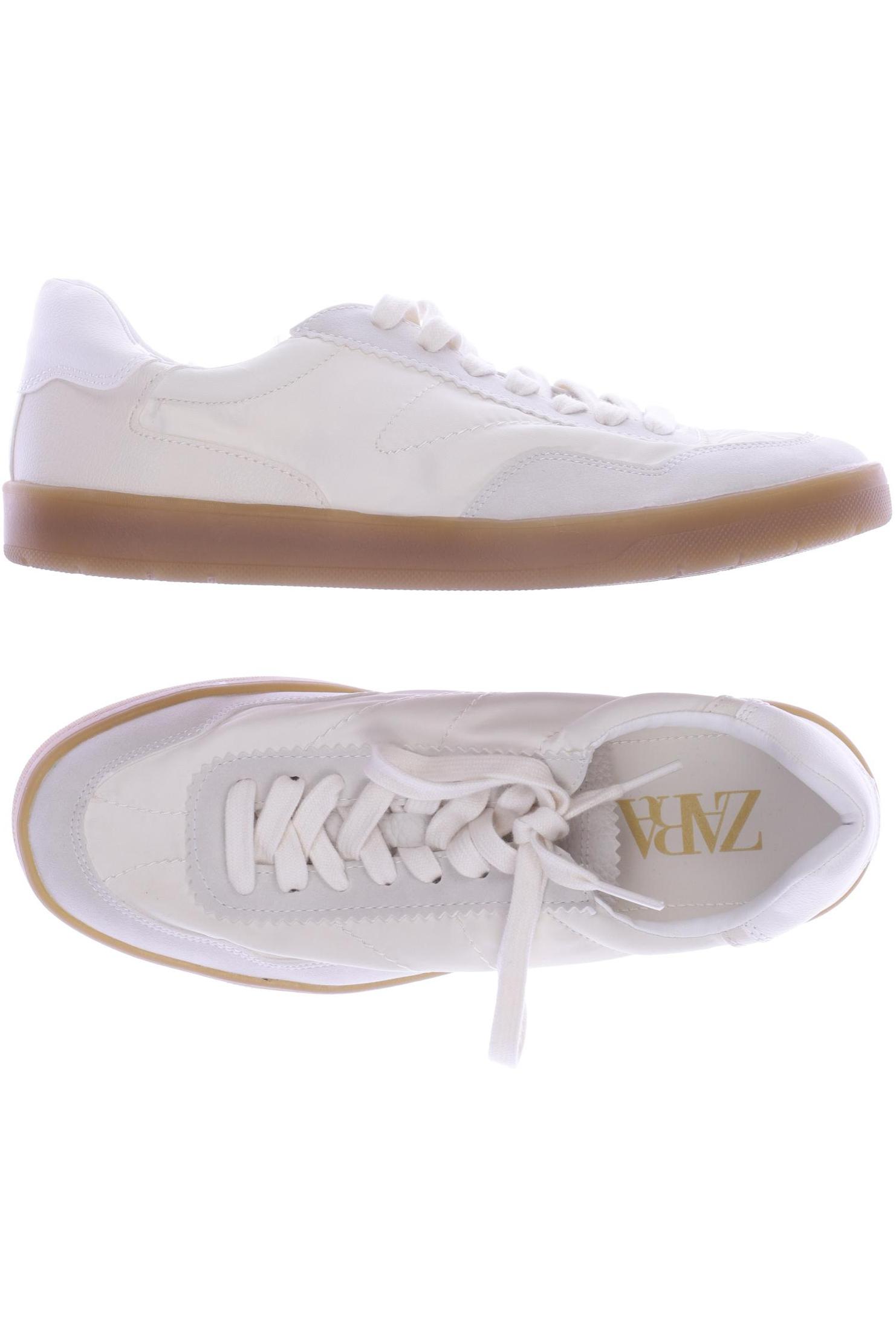 

ZARA Damen Sneakers, cremeweiß