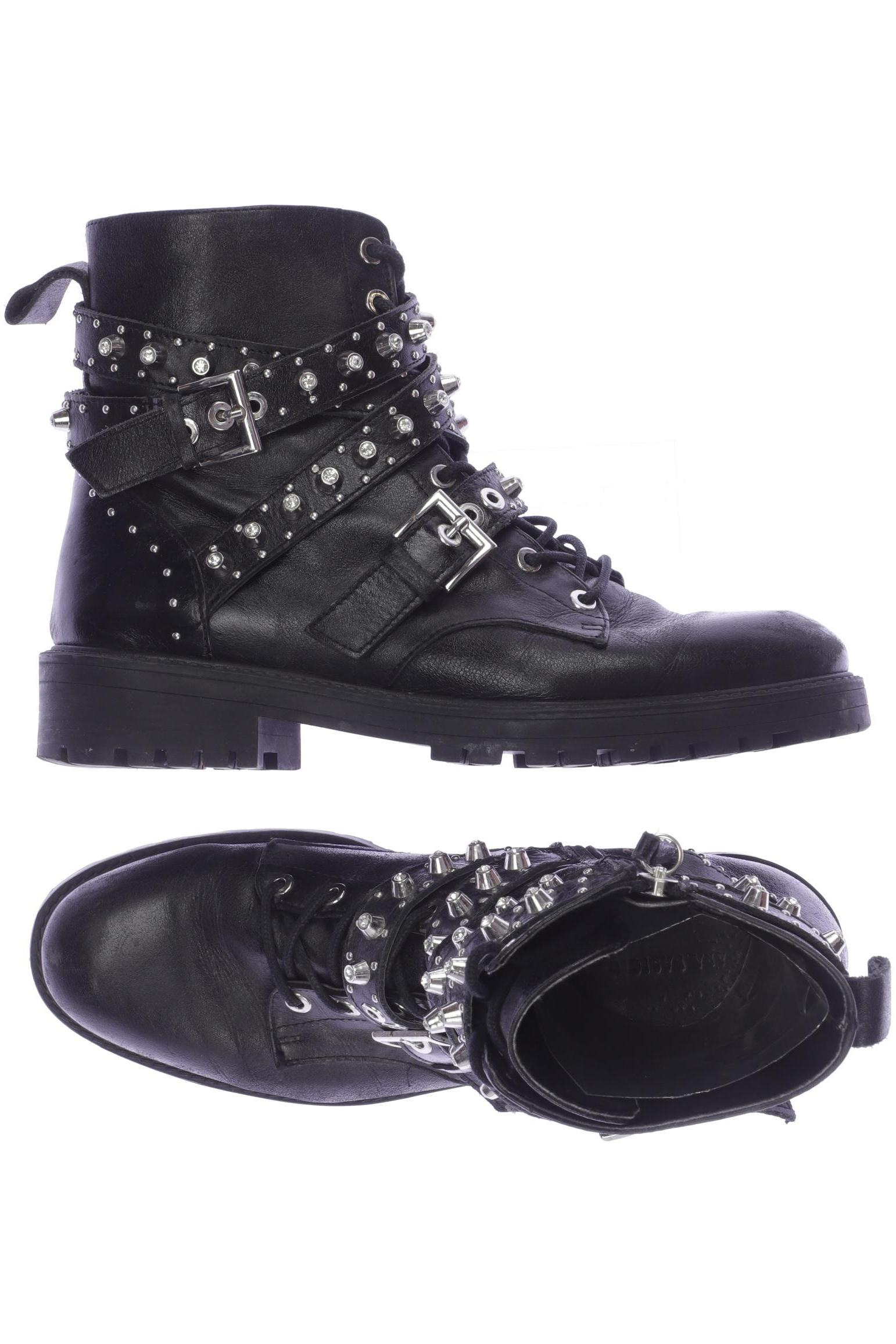 

ZARA Damen Stiefelette, schwarz