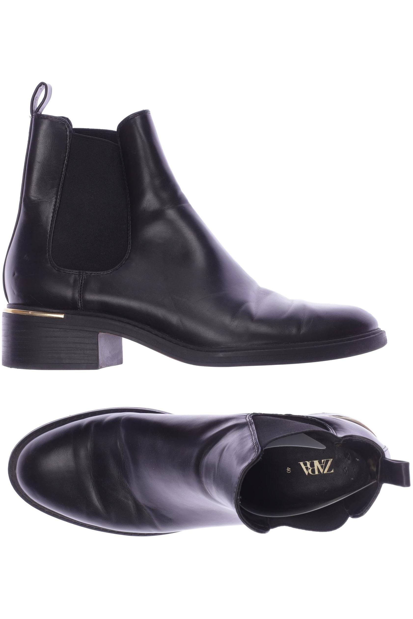 

ZARA Damen Stiefelette, schwarz