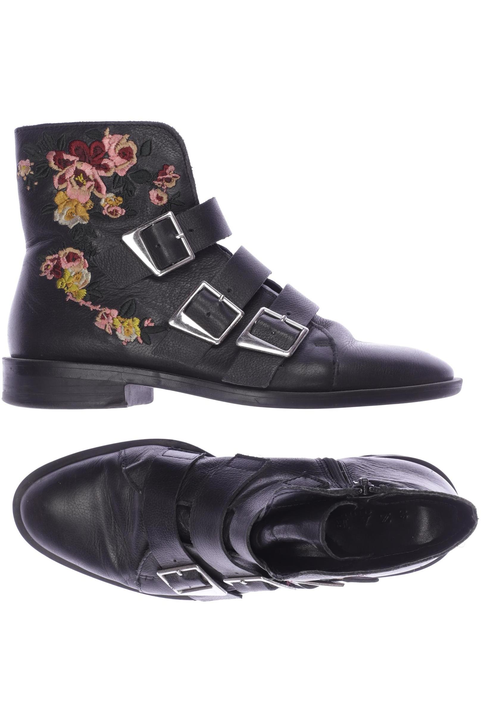 

ZARA Damen Stiefelette, schwarz