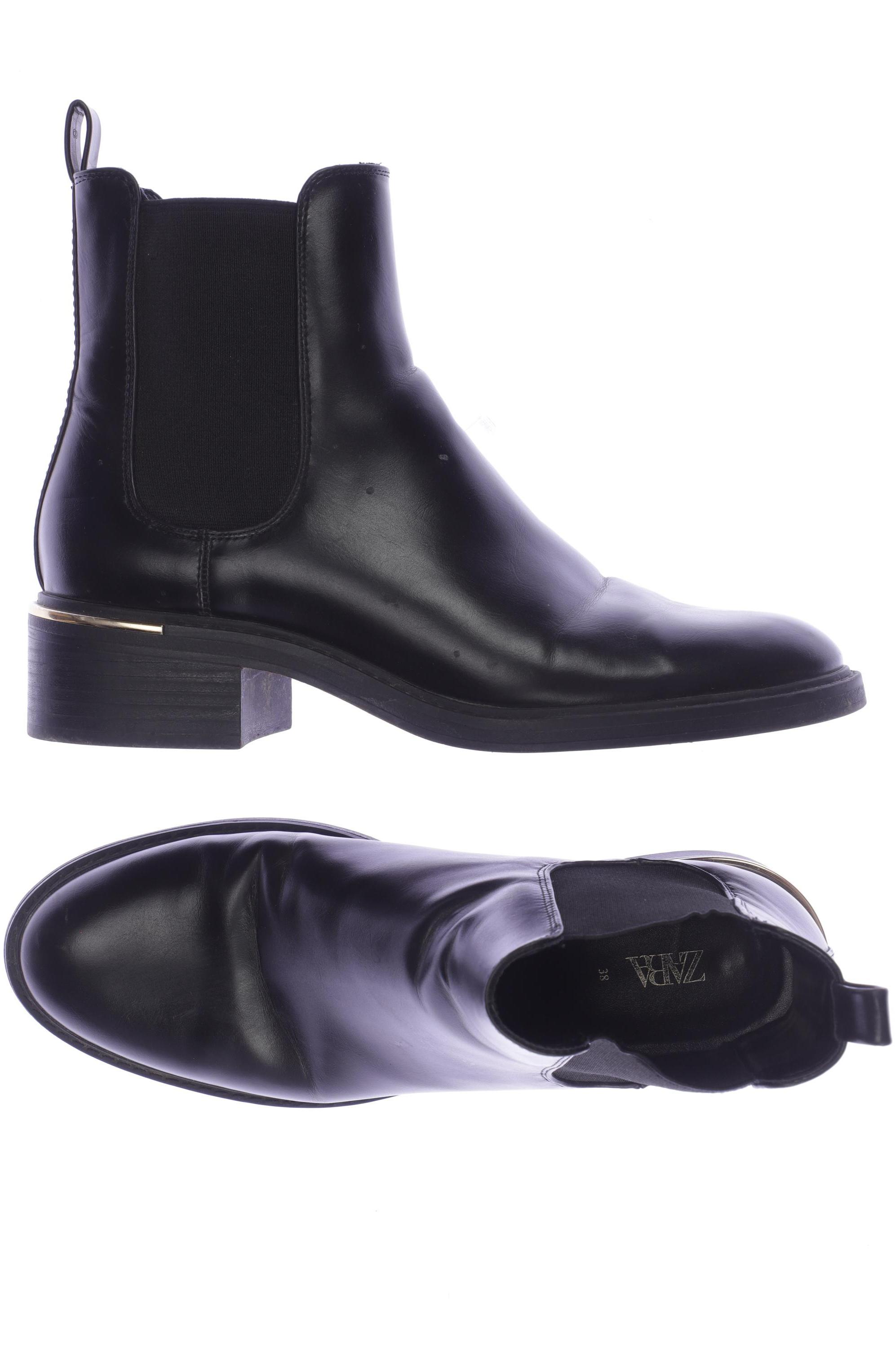 

ZARA Damen Stiefelette, schwarz