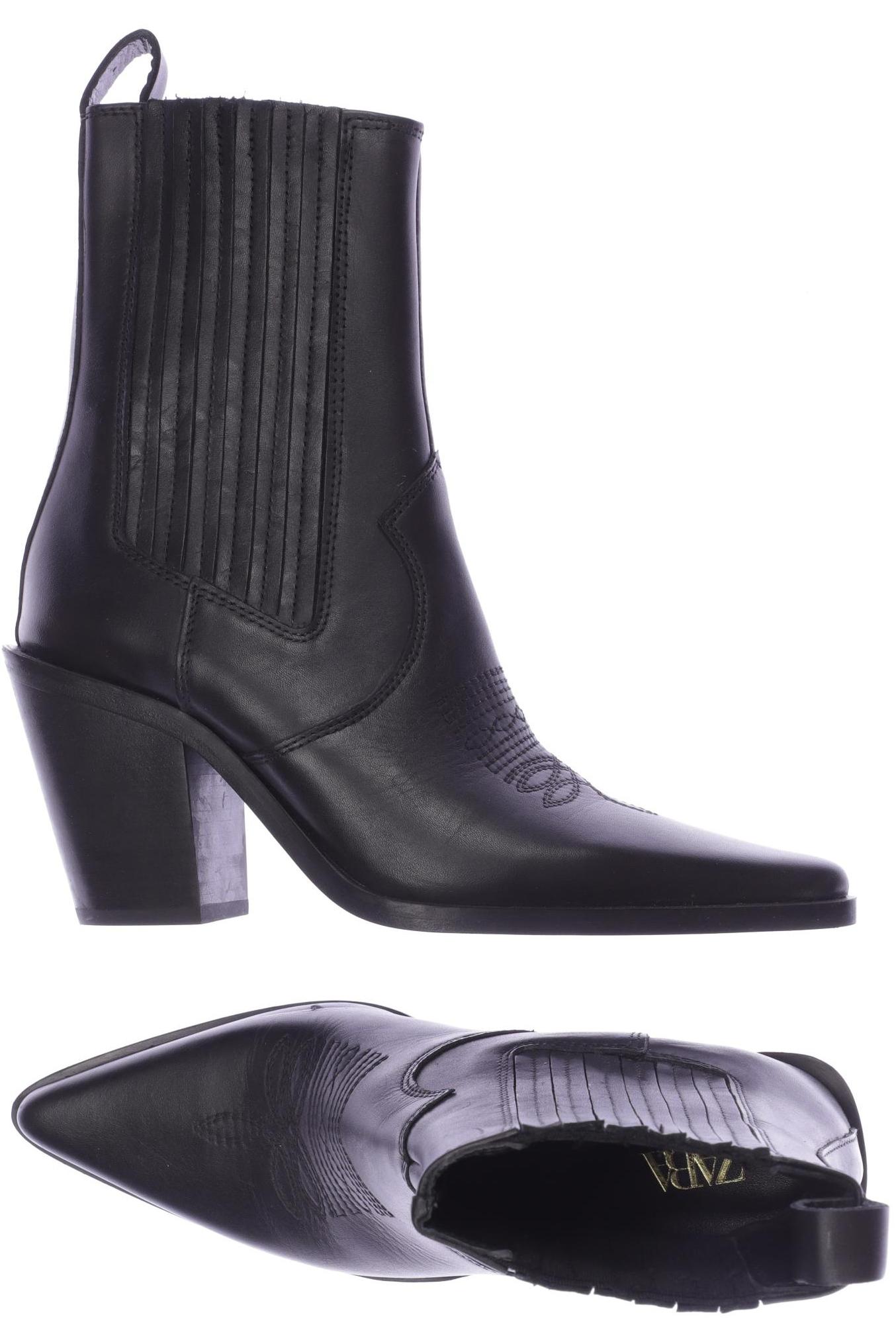 

ZARA Damen Stiefelette, schwarz