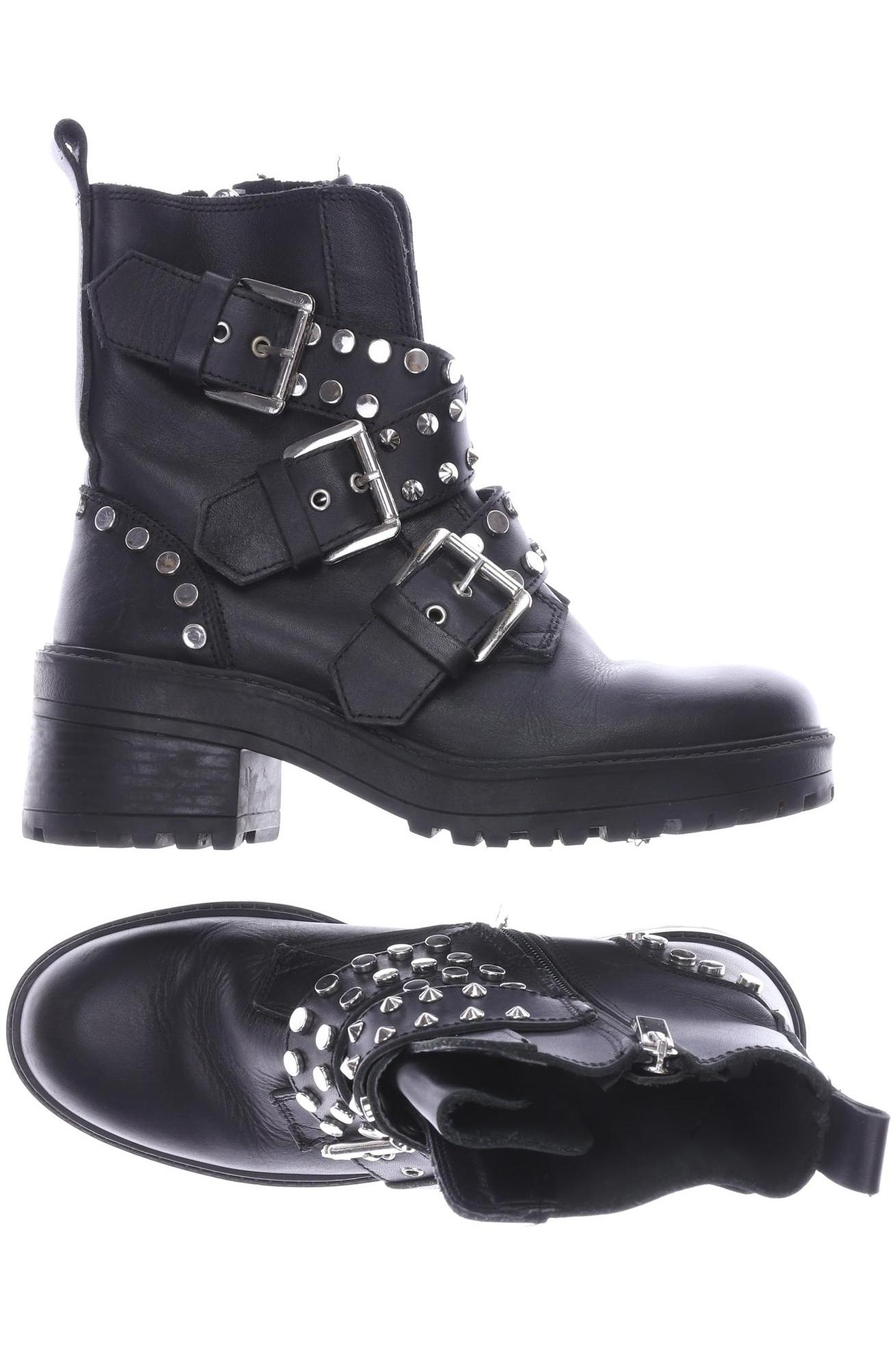 

ZARA Damen Stiefelette, schwarz