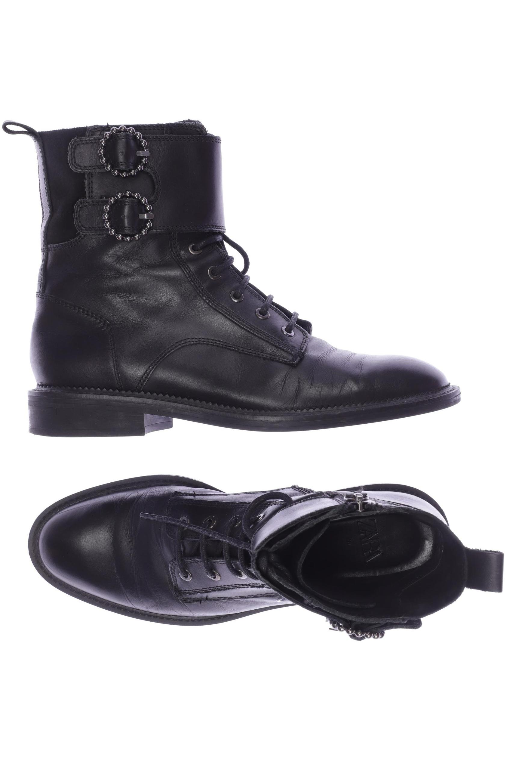 

ZARA Damen Stiefelette, schwarz