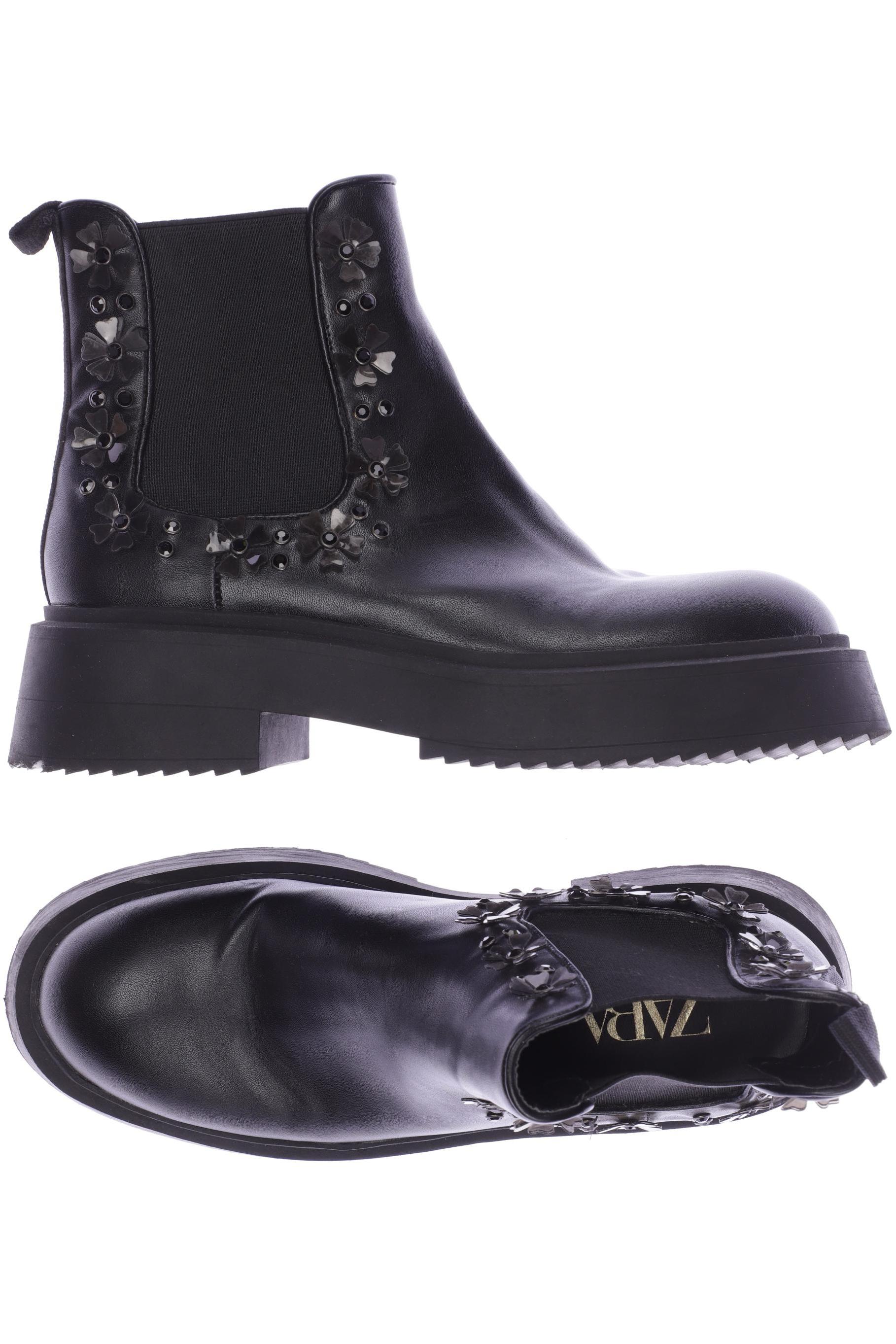 

ZARA Damen Stiefelette, schwarz