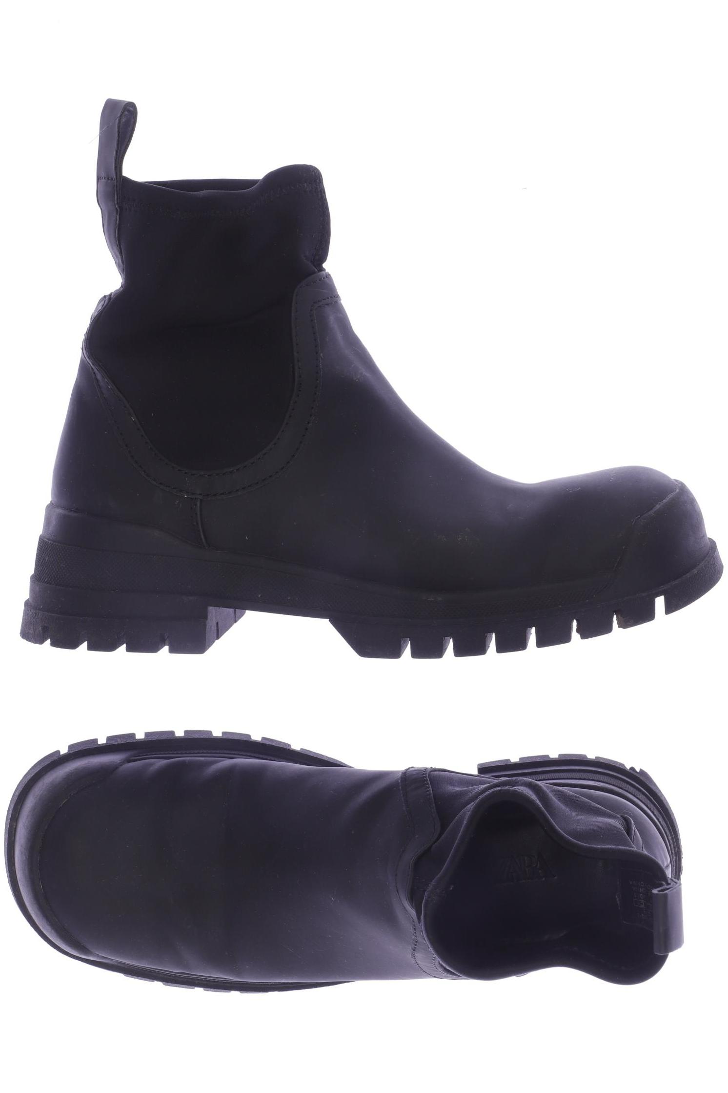 

ZARA Damen Stiefelette, schwarz