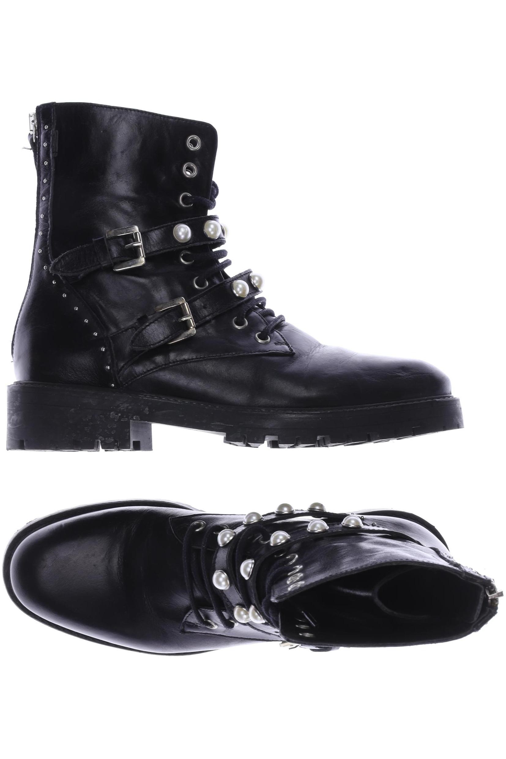 

ZARA Damen Stiefelette, schwarz