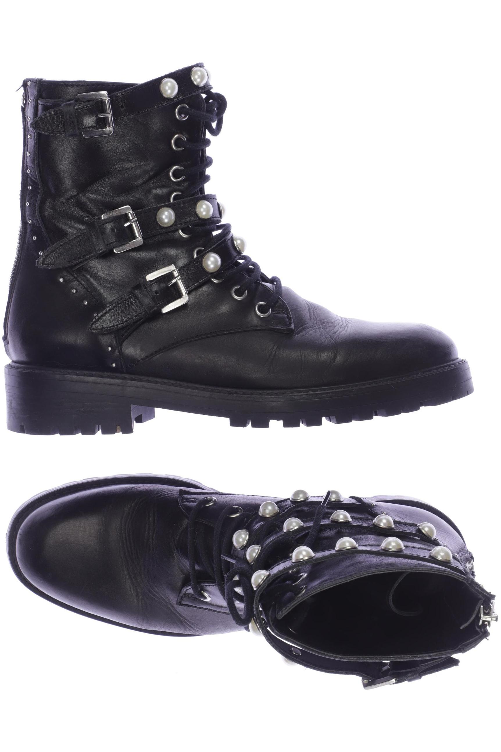 

ZARA Damen Stiefelette, schwarz