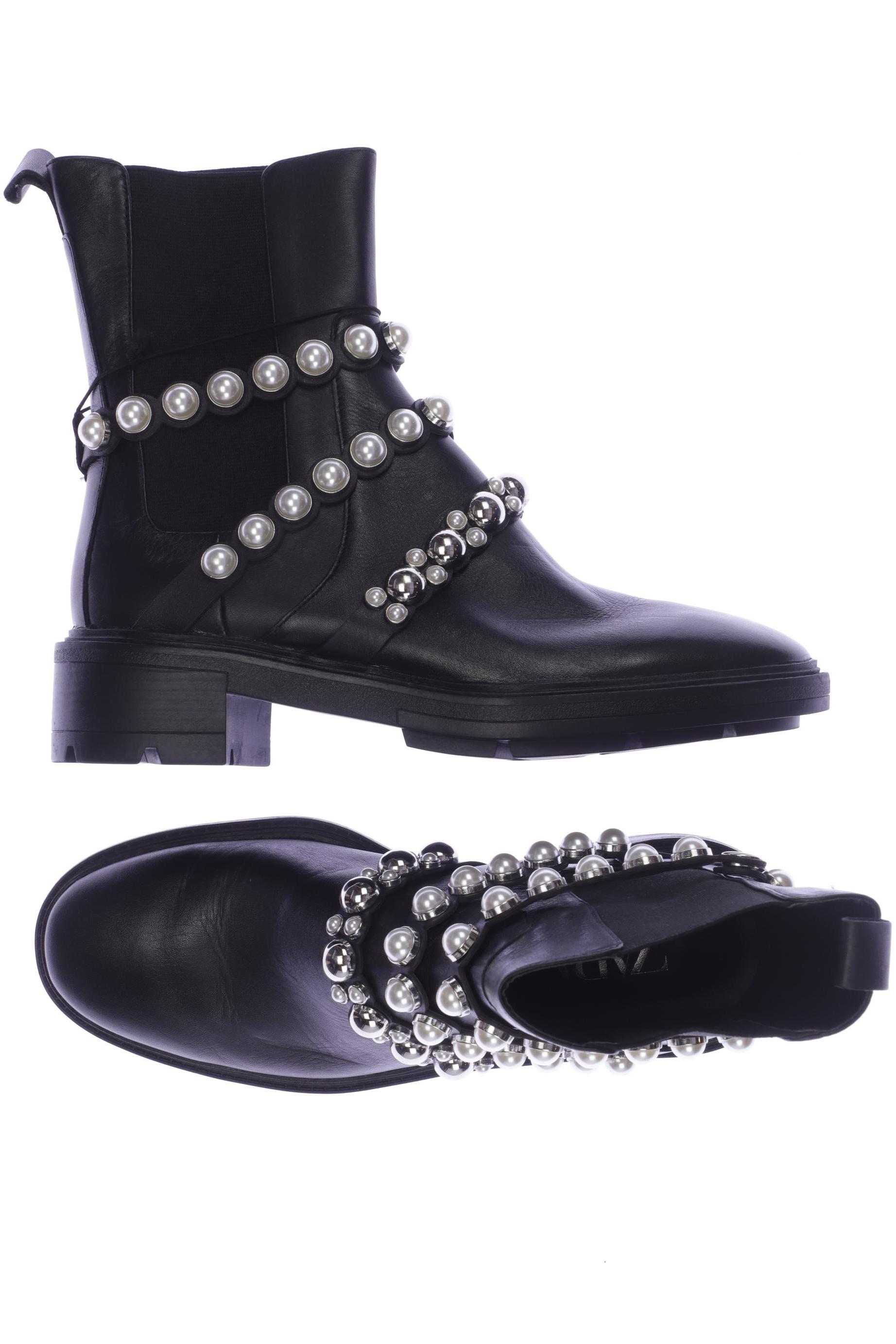 

ZARA Damen Stiefelette, schwarz