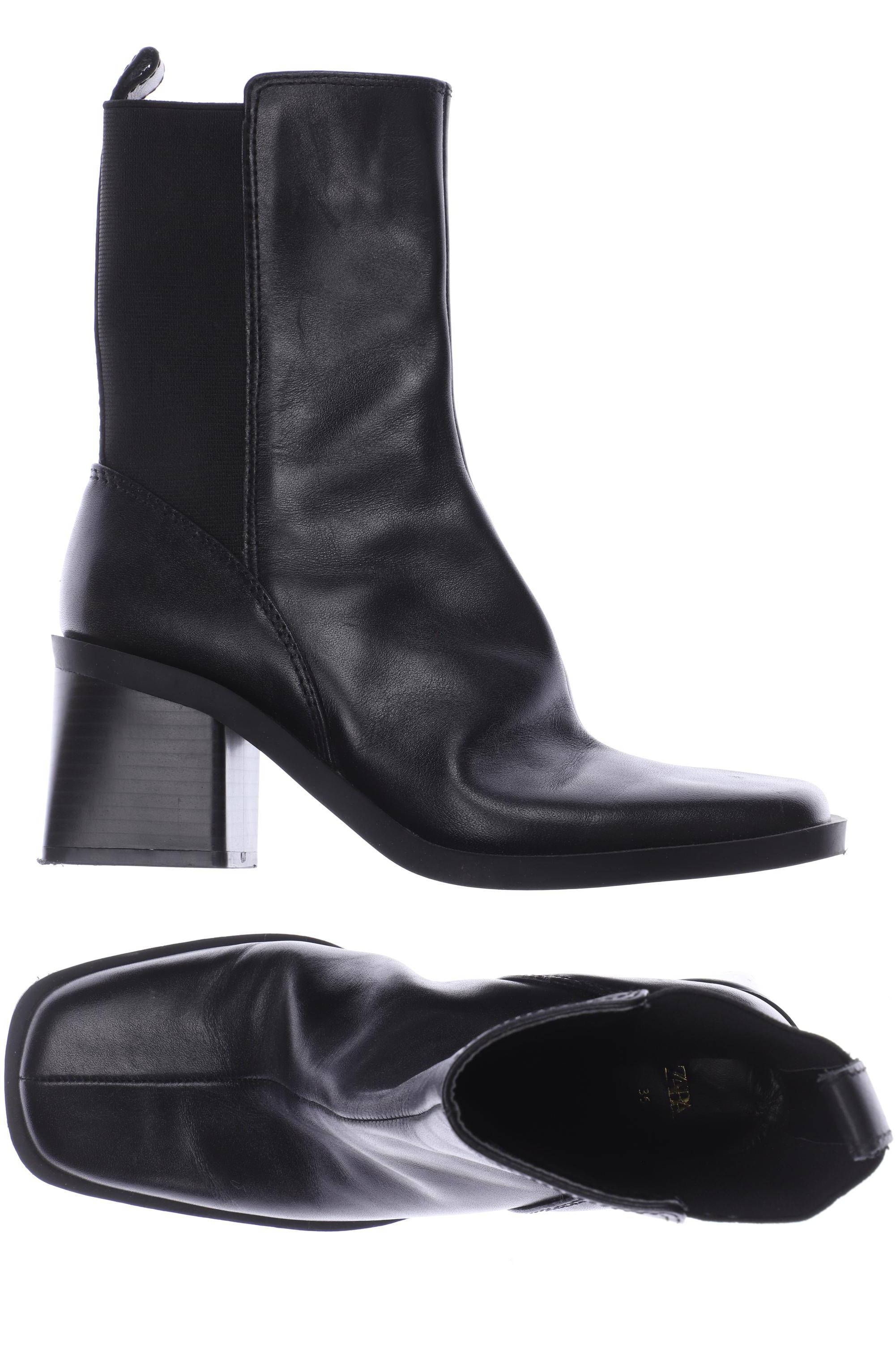 

ZARA Damen Stiefelette, schwarz