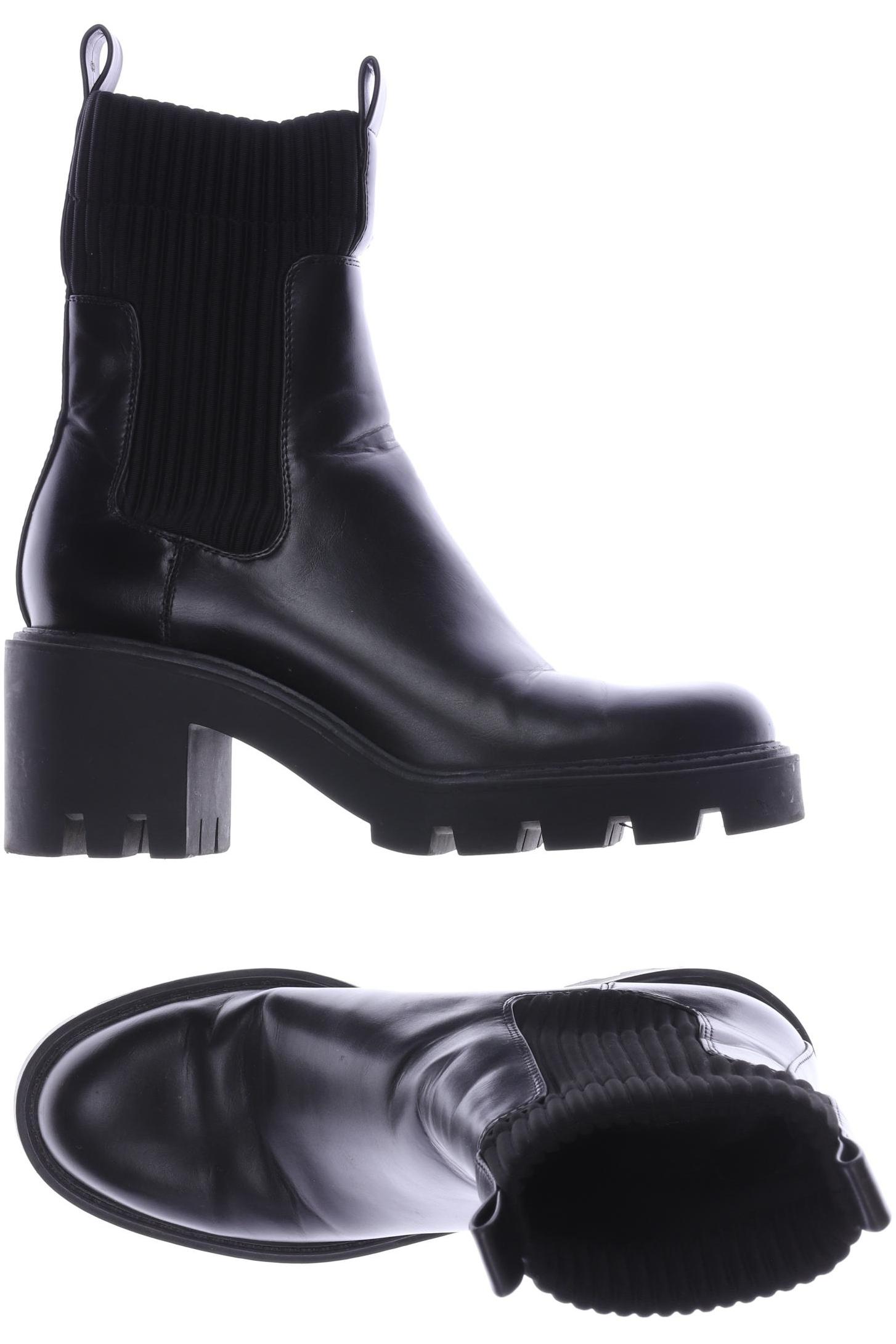 

ZARA Damen Stiefelette, schwarz