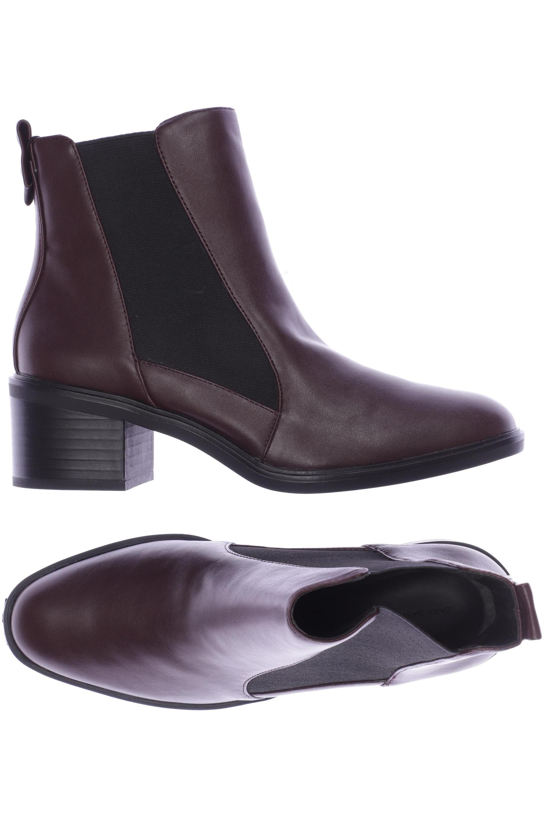 

ZARA Damen Stiefelette, bordeaux