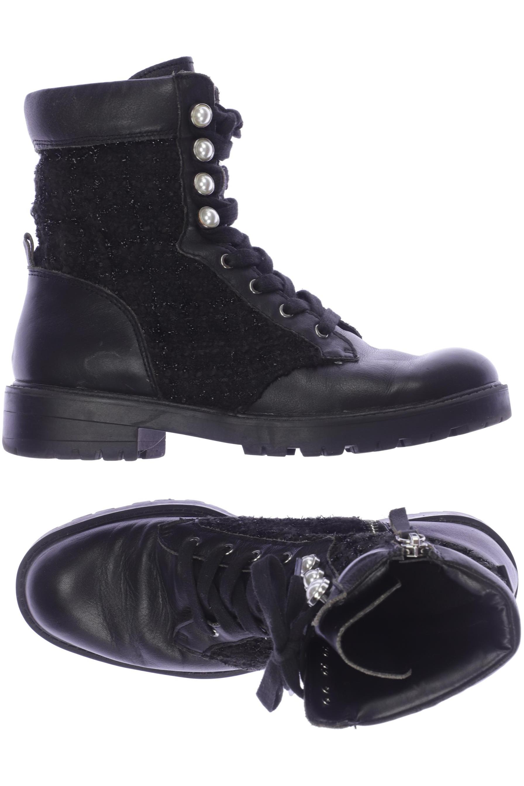 

ZARA Damen Stiefelette, schwarz