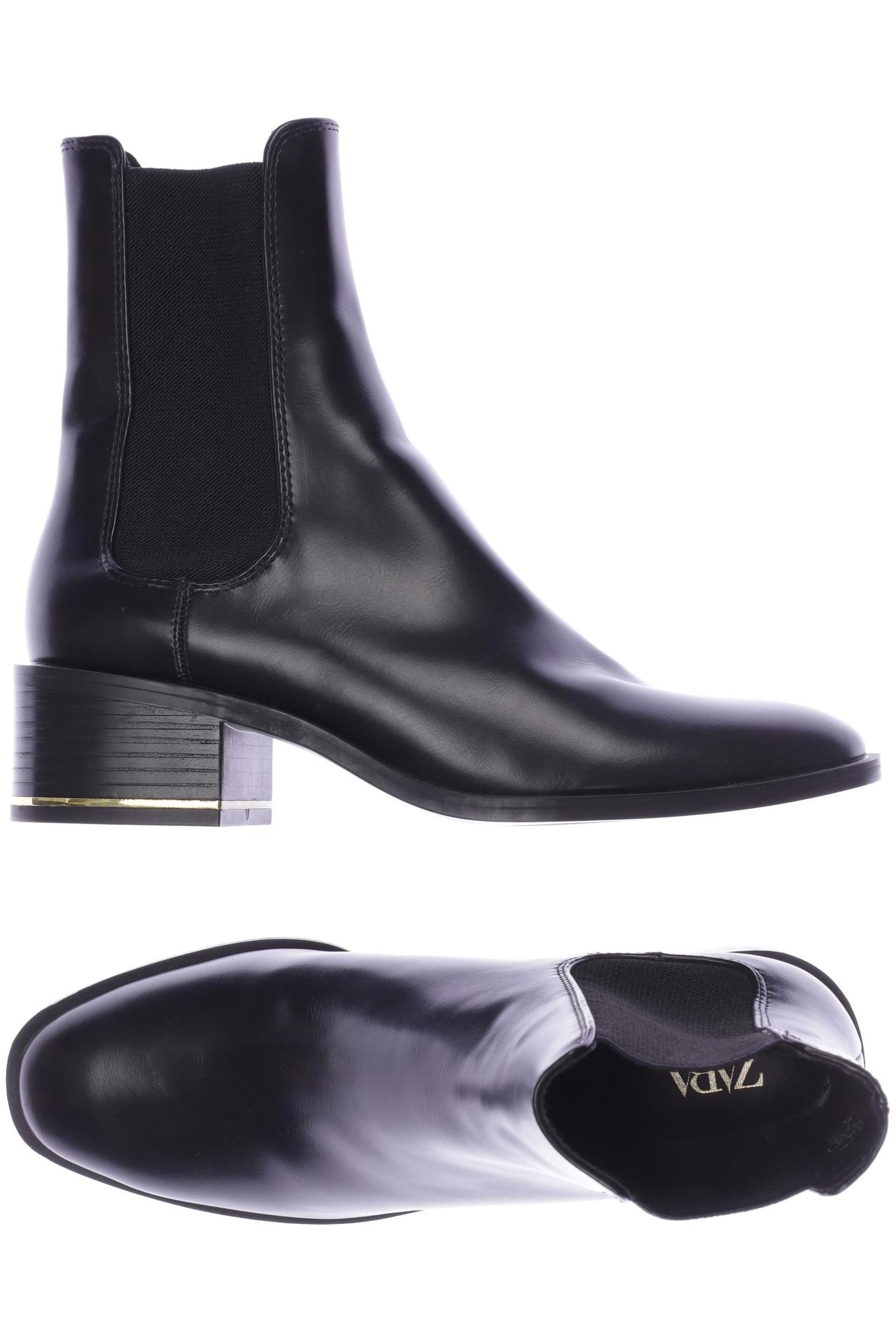 

ZARA Damen Stiefelette, schwarz